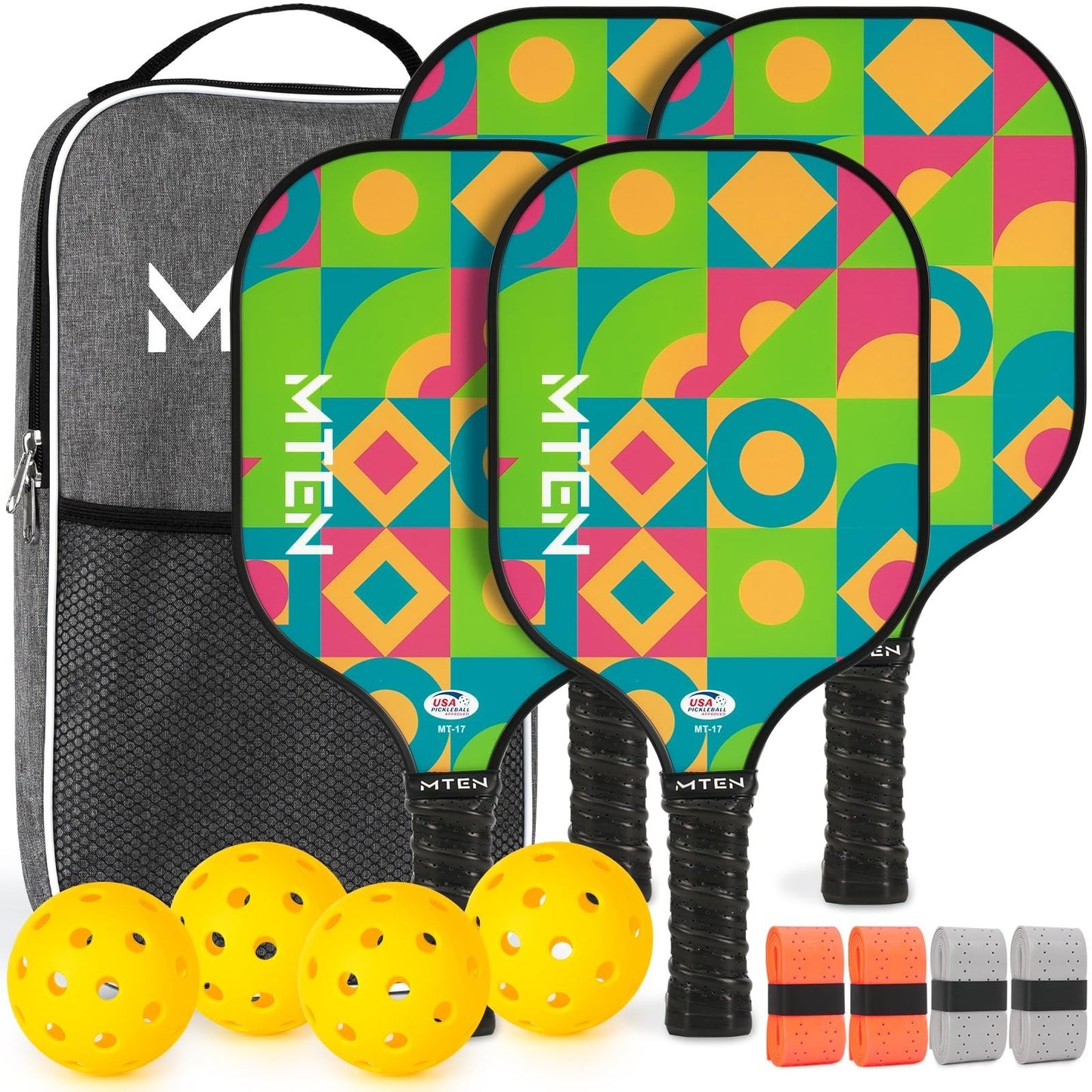Pickleball Paddle Set of 2/4/1 - USAPA Approved Fiberglass Rackets, Lightweight1