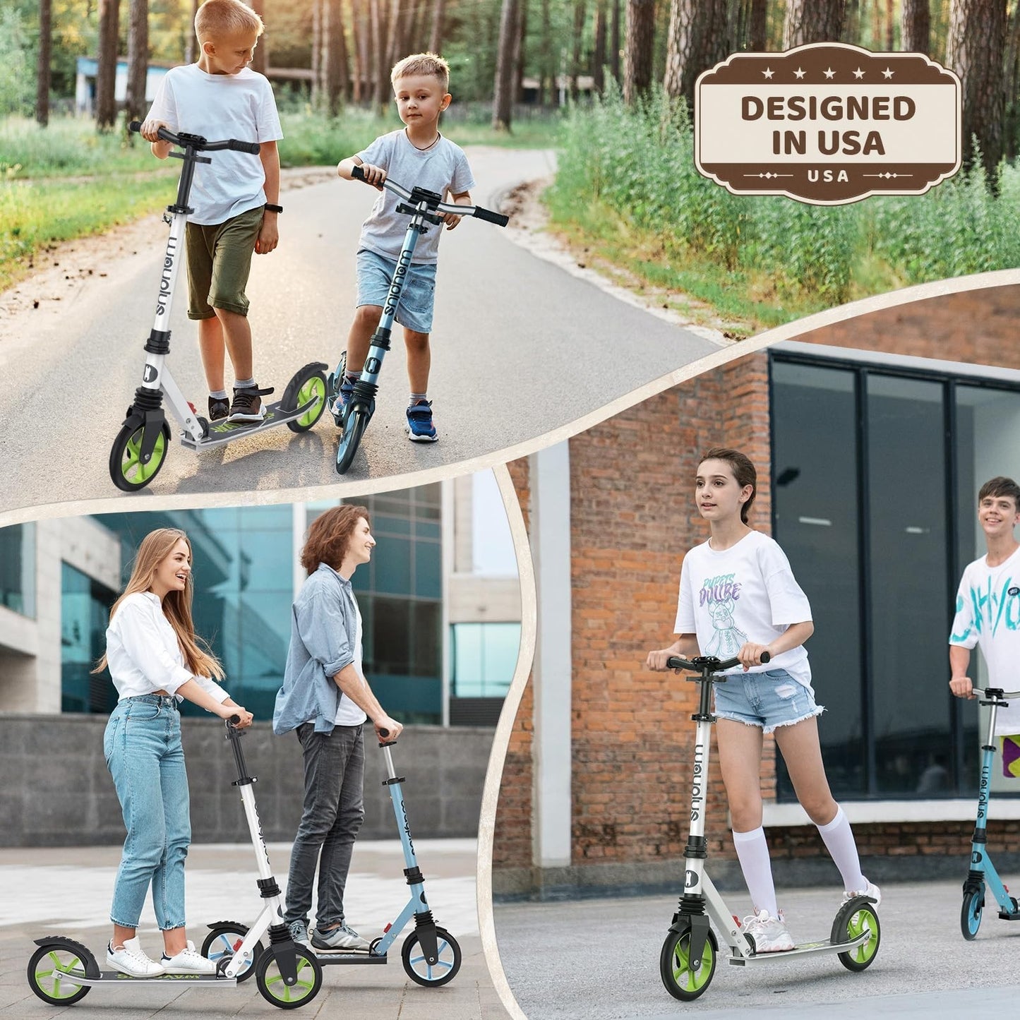 Kick Scooter for Kids, Teens & Adults - 8" Big Wheels, 240lb Weight Capacity4