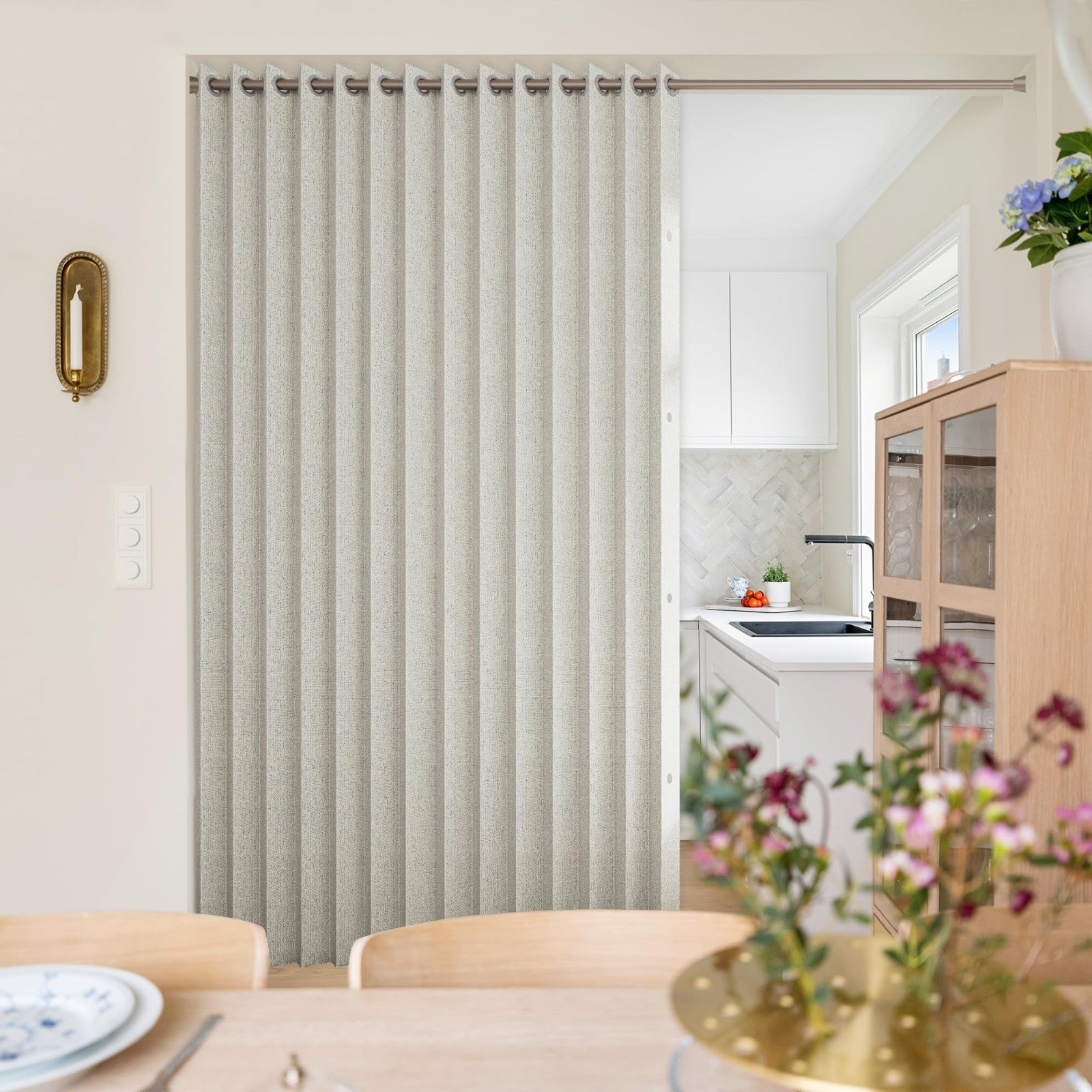 Folding Accordion Doors for Home Hallway   Fabric Panel, 1 Panel, W74 x L80, Nat3