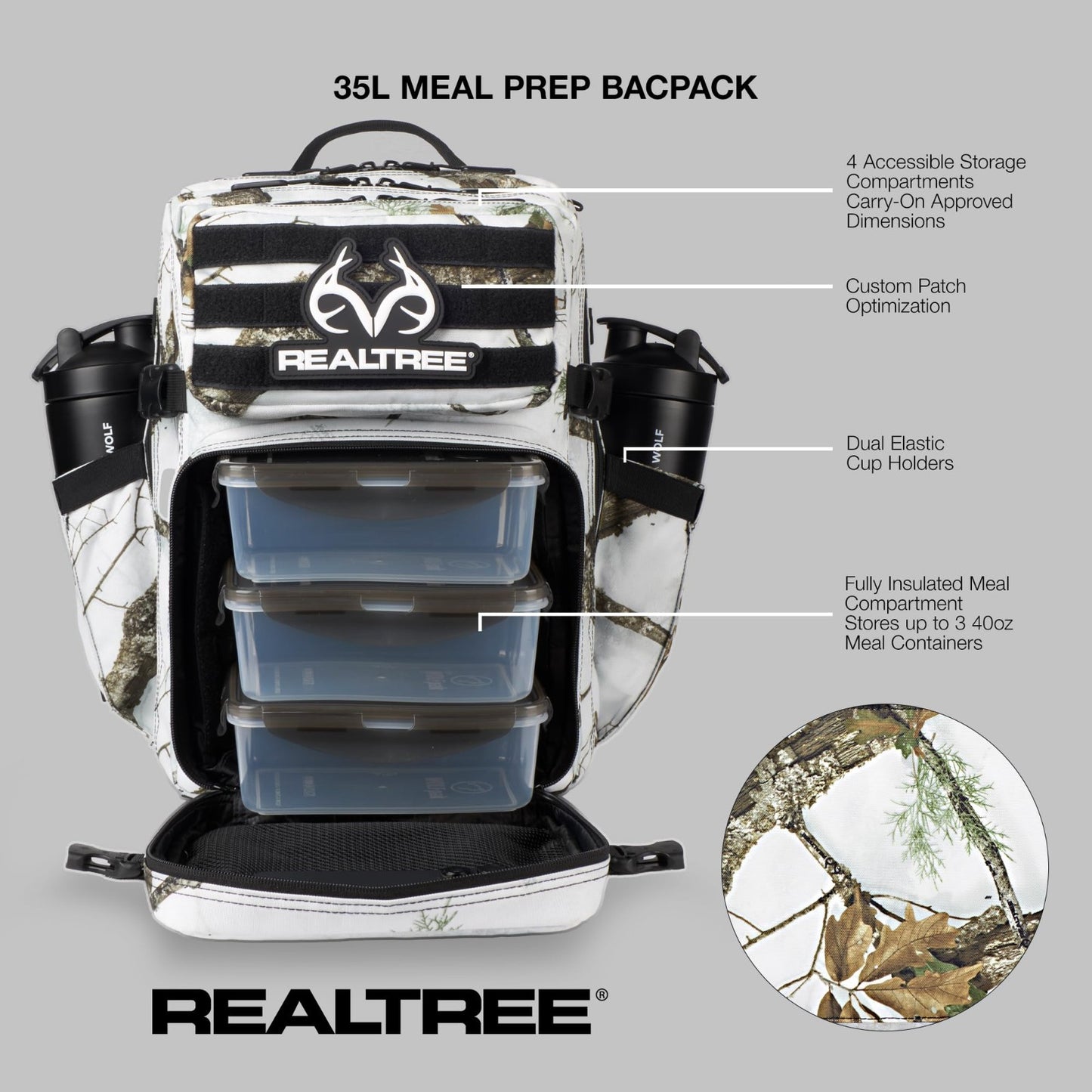 35L Meal Prep Backpack   Food Storage Organizer with Built in Lunch Box & Cooler8