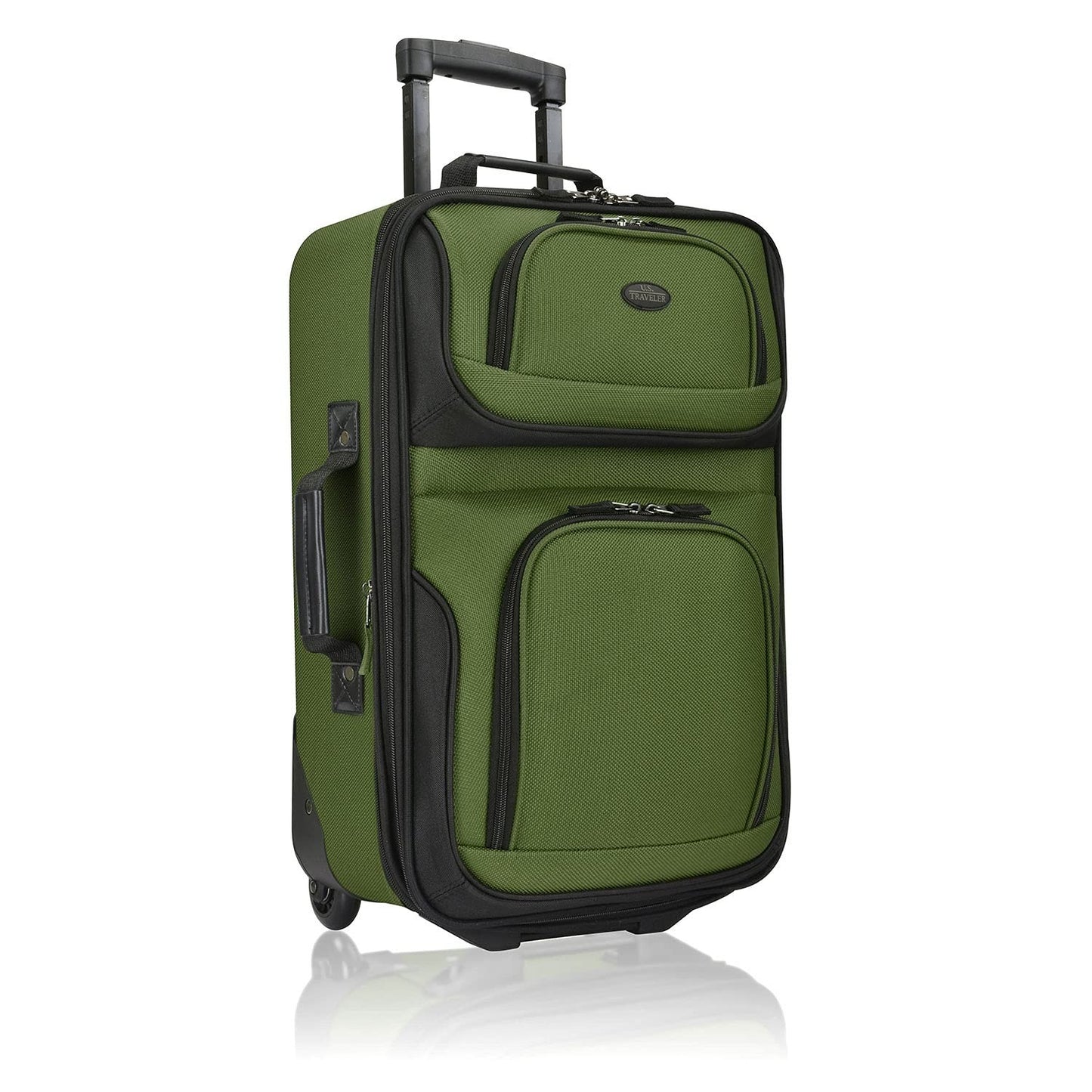 Lightweight Softside Rolling Carry-On Suitcase, 2-Wheel Travel Luggage, Green1