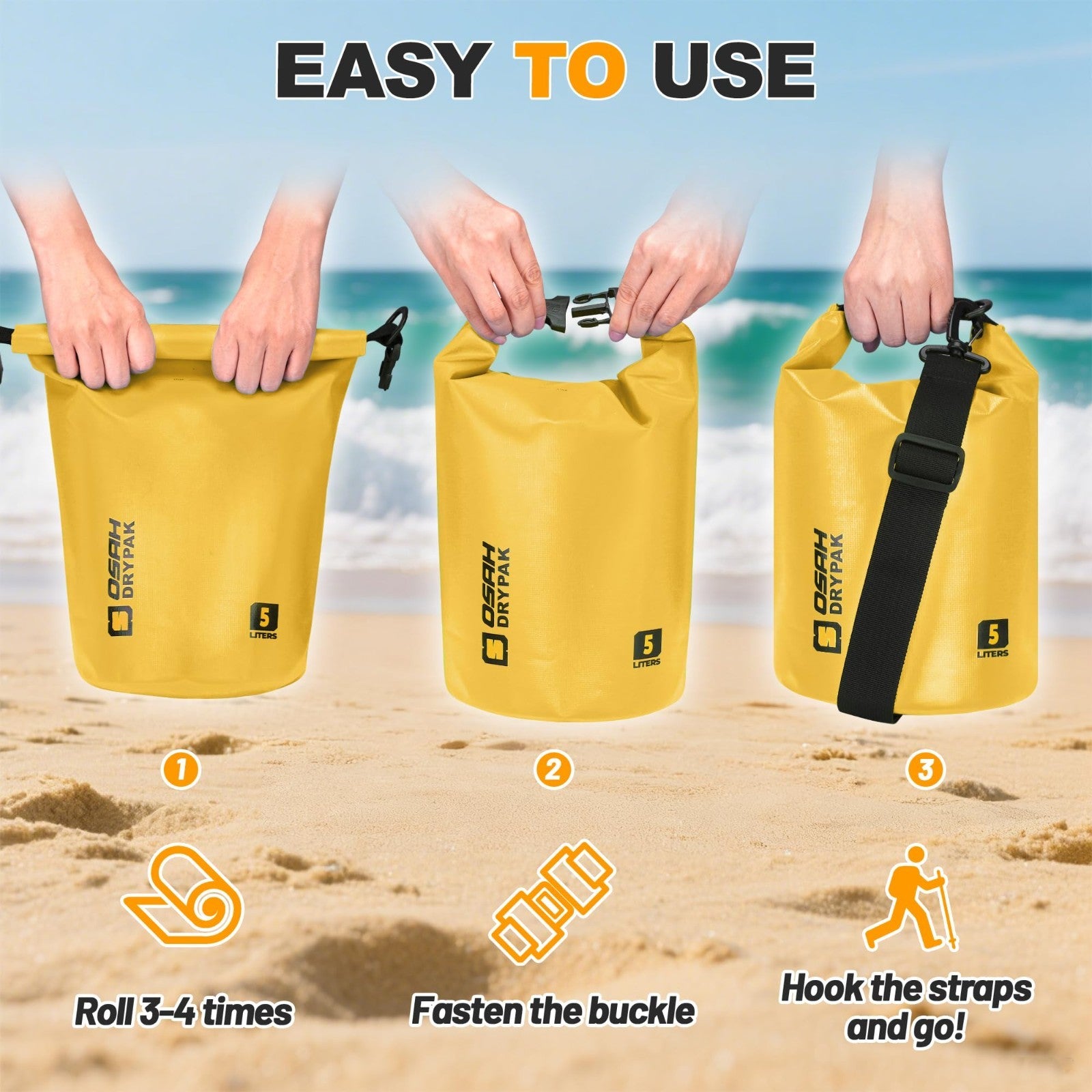 Waterproof Dry Bag - Lightweight Roll Top Backpack, 5L-40L for Travel, Kayaking,4