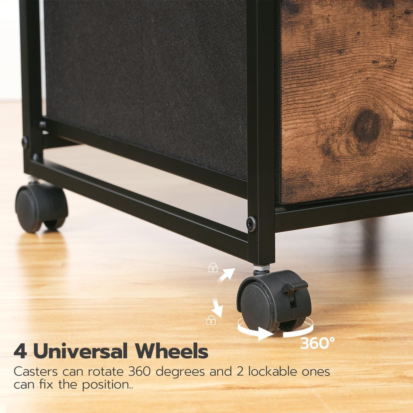 Mobile File Cabinet with 3 Drawers, Rolling Under Desk Cart for Home Office, Rus7