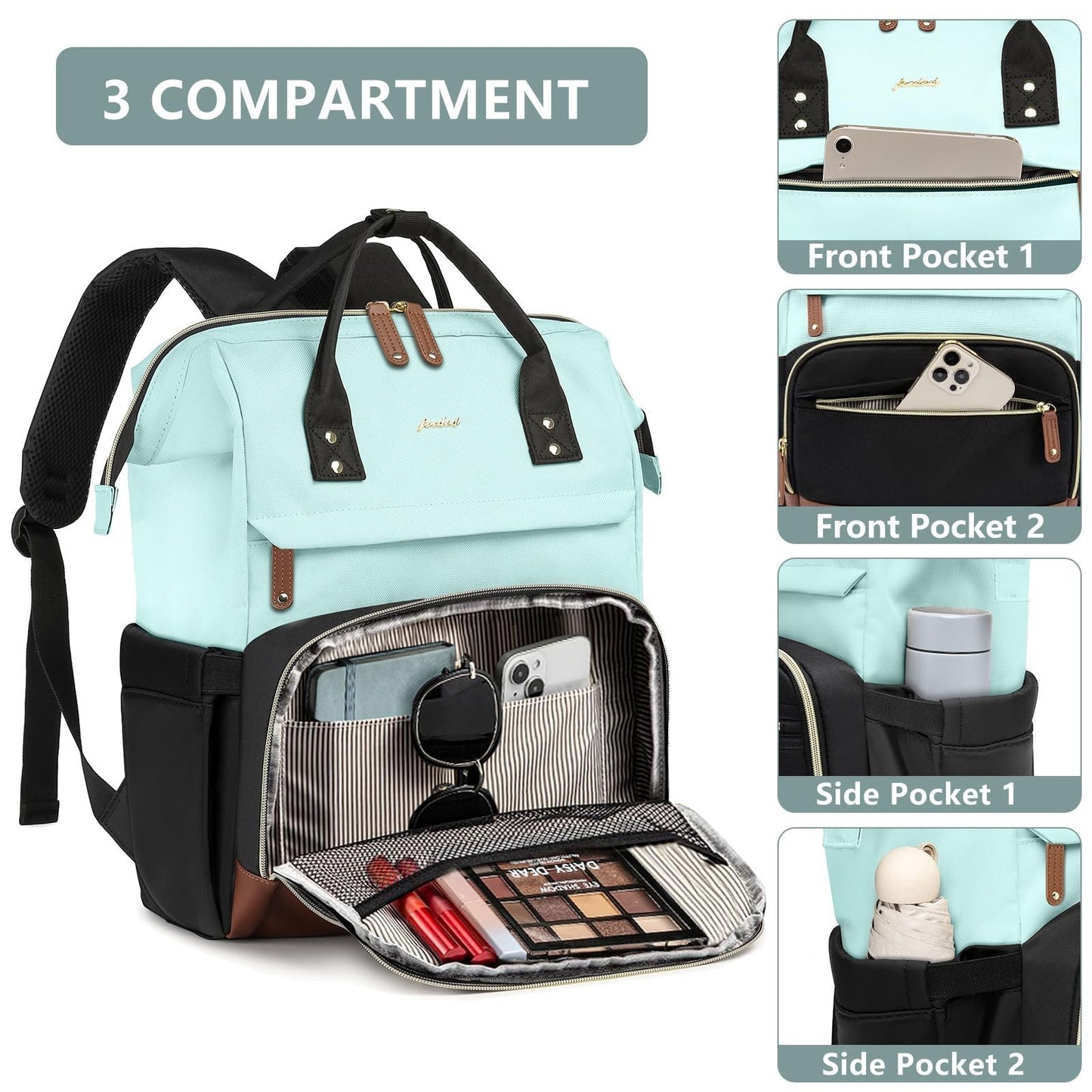 Stylish Laptop Backpack for Women   15.6" Large Capacity Travel Bag for Work, Sc3