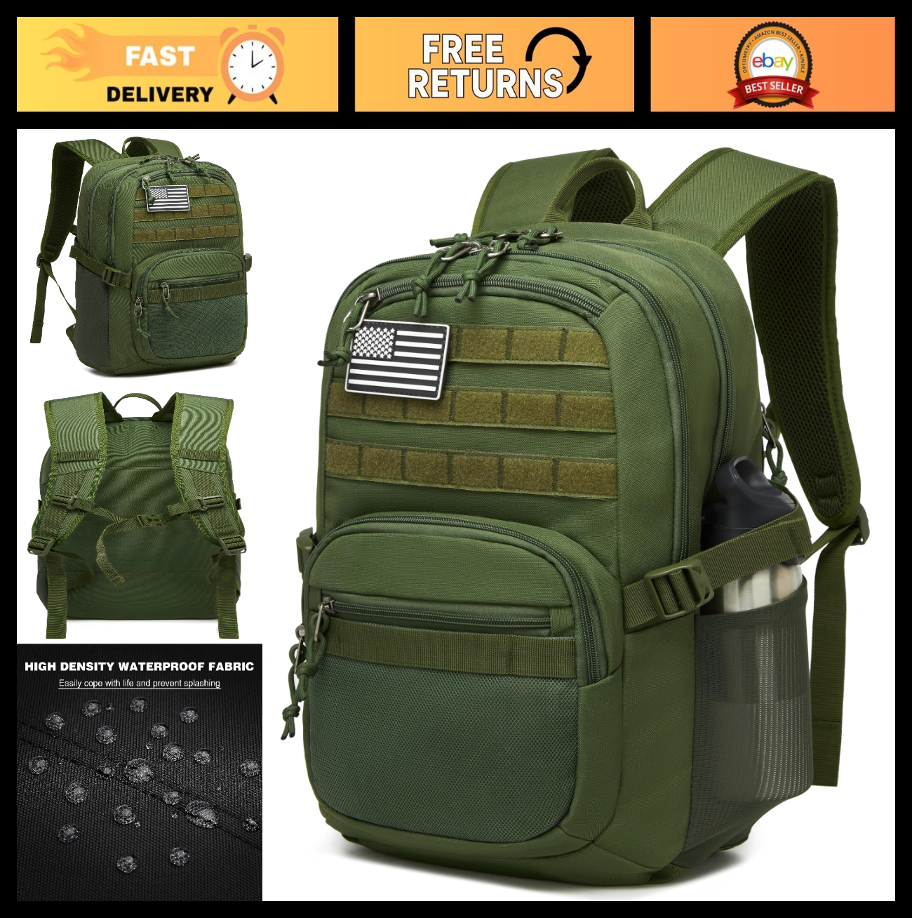 Tactical Military Backpack 30L Assault Pack with Molle System for Outdoor Use0