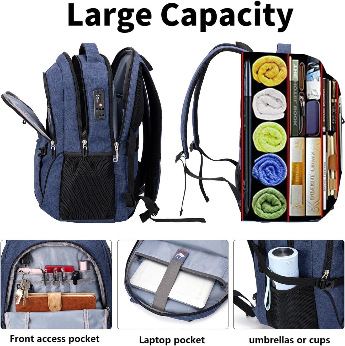 Travel Laptop Backpack for Men & Women, College School Bag, Durable & Stylish2