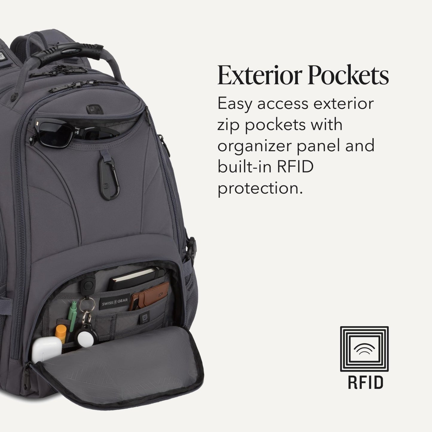 Large TSA Friendly Laptop Backpack for 17" Laptops, RFID Protection, Tablet Pock3