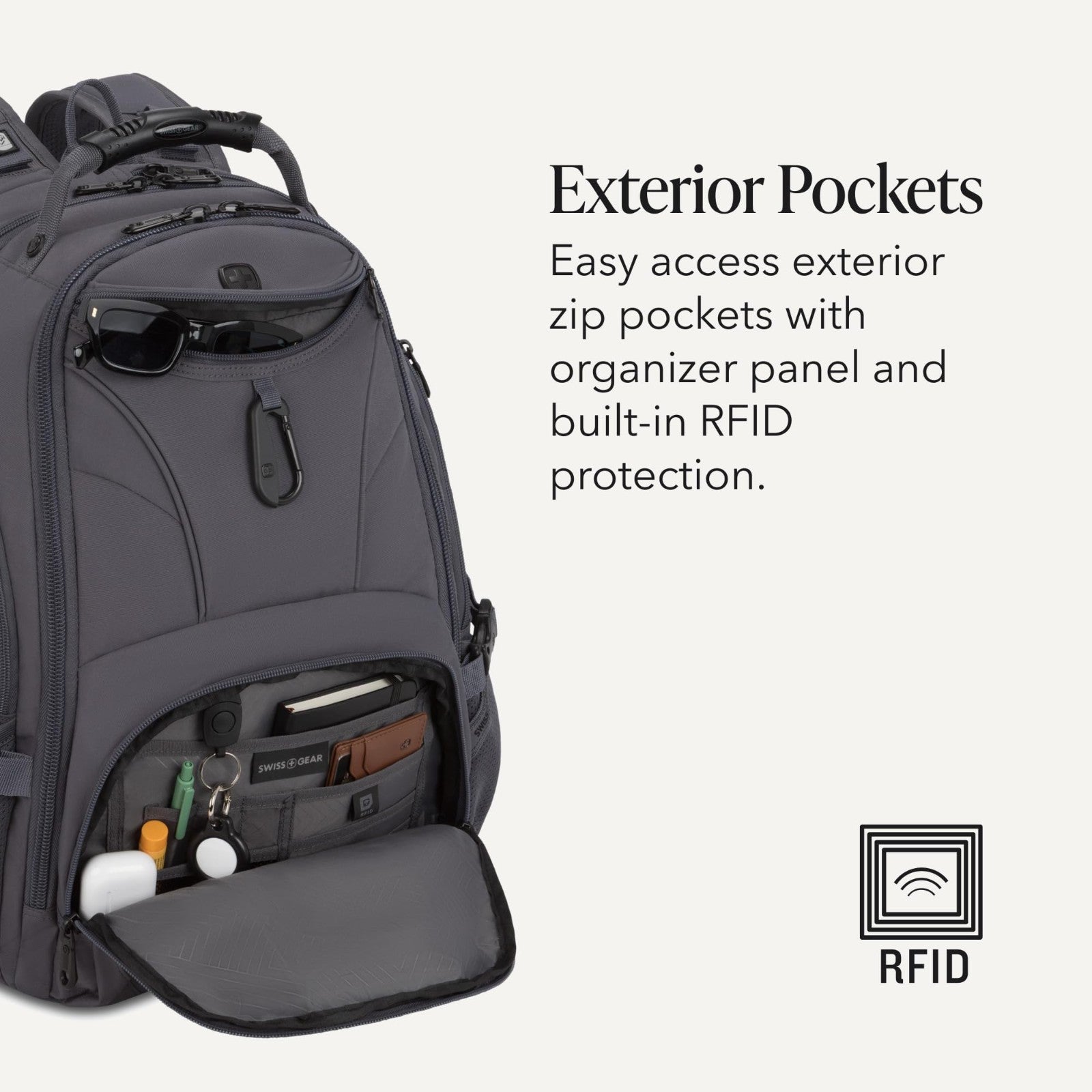Large TSA Friendly Laptop Backpack for 17" Laptops, RFID Protection, Tablet Pock3