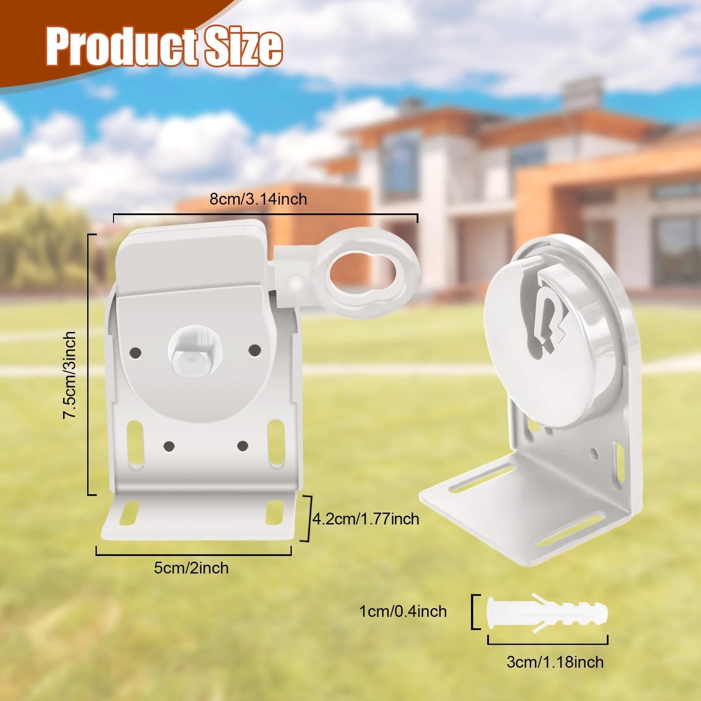 Cordless Crank Kit for Roller Blinds, Outdoor Shade Mounting Bracket, White2