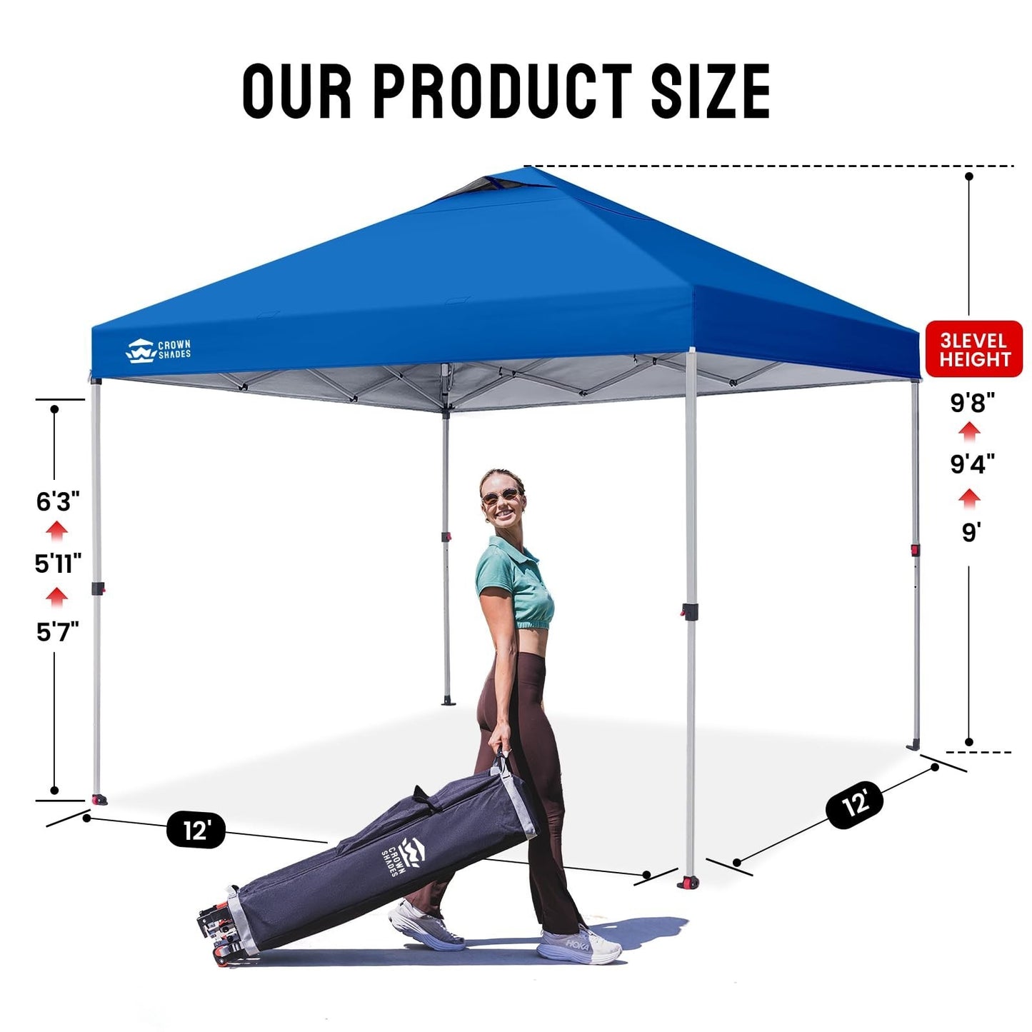 12x12 Pop Up Canopy Tent   Easy Setup Outdoor Sun Shade for Events, Parties, Cam2