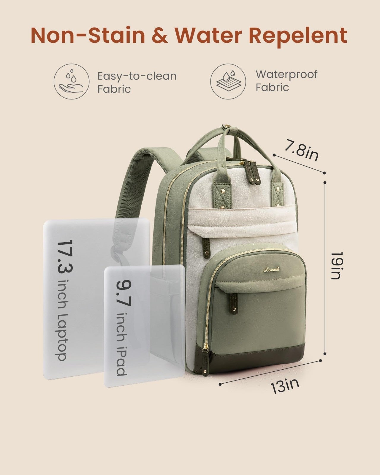 Stylish 17.3" Laptop Backpack with Tumbler Holder, Cute College Work Bag, Gifts2