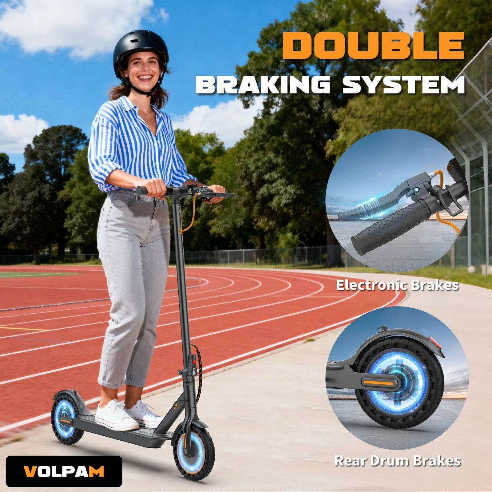 Powerful Electric Scooter 350W/500W Motor, 19MPH Speed, 21-28 Miles Range, Foldi5