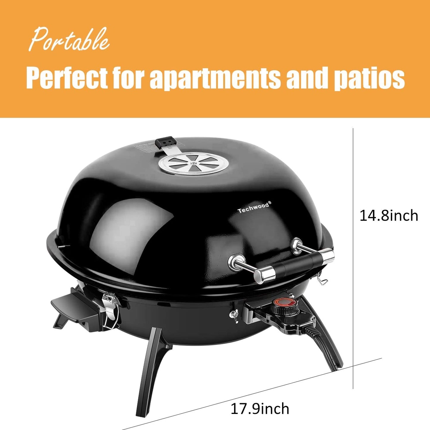 Portable Electric BBQ Grill 1600W for Outdoor Parties, Double Layer Design, 15-S1