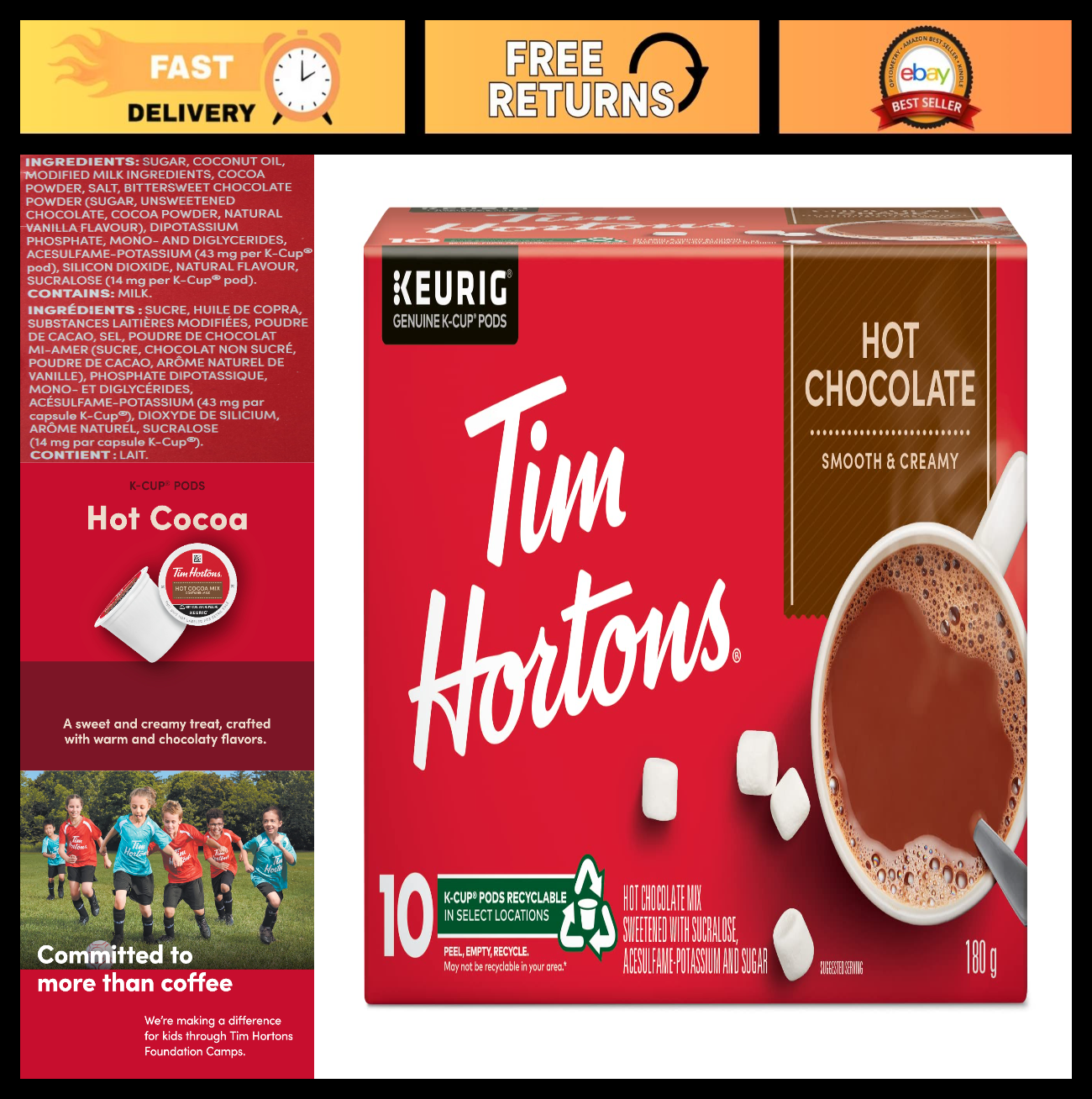 Rich Hot Chocolate K Cup Pods, Single Serve, 10 Count   Perfect for Keurig Machi0