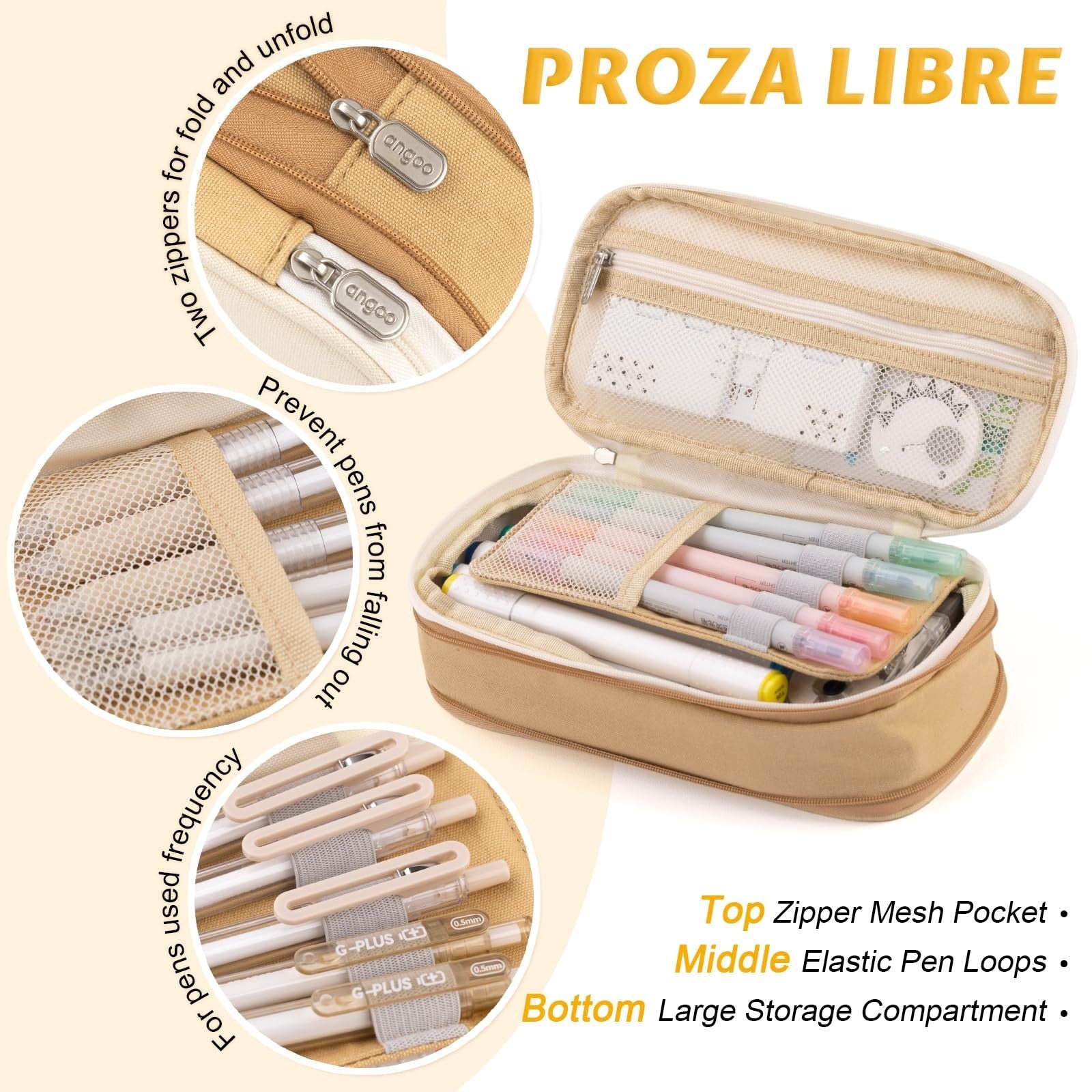 Large Capacity Pencil Case   Big Storage Organizer for Office, College, School  5