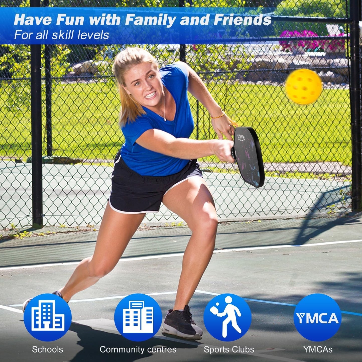 Pickleball Paddle Set of 2/4/1 - USAPA Approved Fiberglass Rackets, Lightweight4