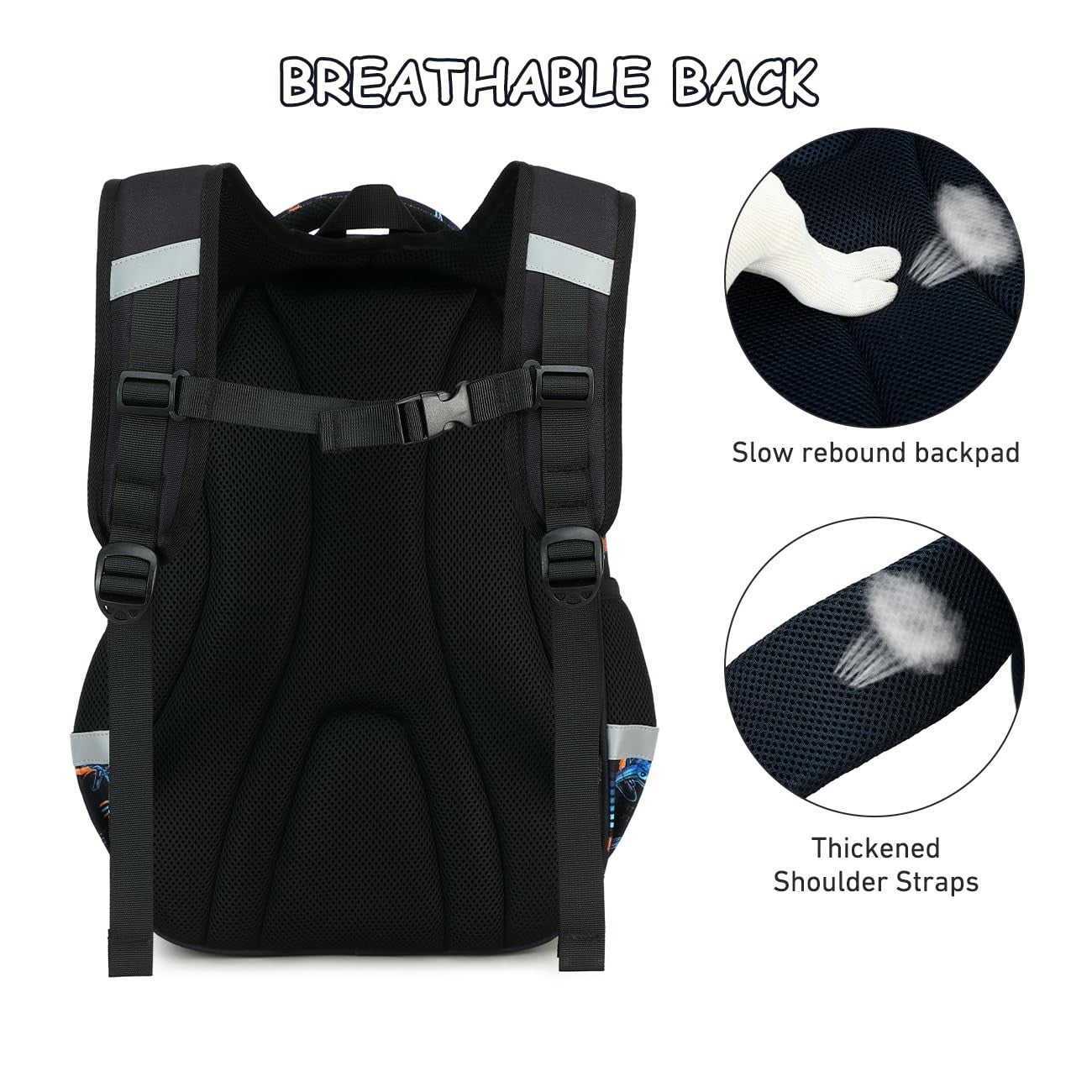 Kids School Backpack with Lunch Bag for Girls, Large Capacity Bookbag, Nylon Day4