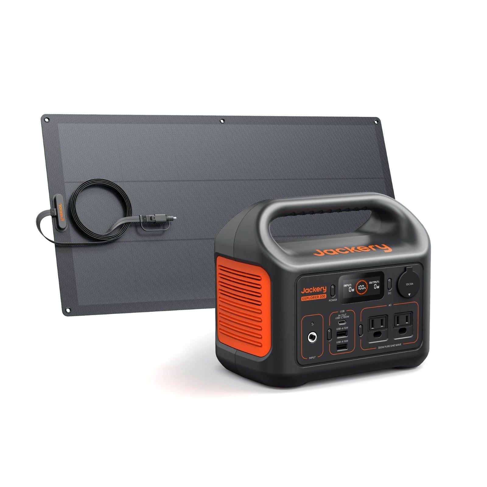 Portable Solar Generator 300W, 292Wh LiFePO4 Battery & 100W Solar Panel for RV,1