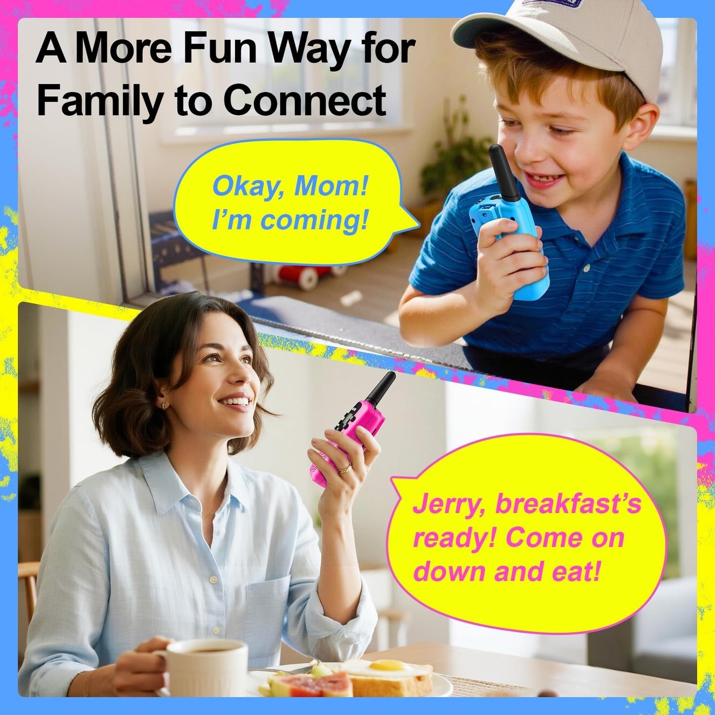 Kids Walkie Talkies   Long Range 3 Miles, Outdoor Toys for Ages 3 12, Perfect Gi7