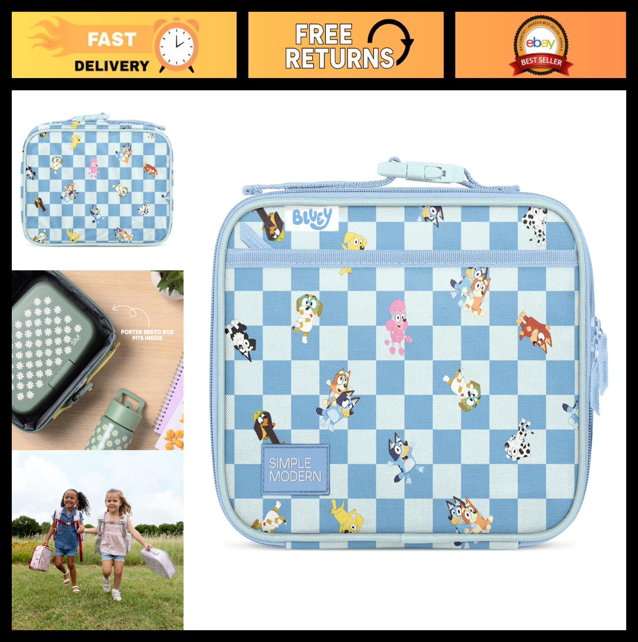 Insulated Kids Lunch Box & Bag Set - Cute Bento Box for School, Toddlers, Boys &0
