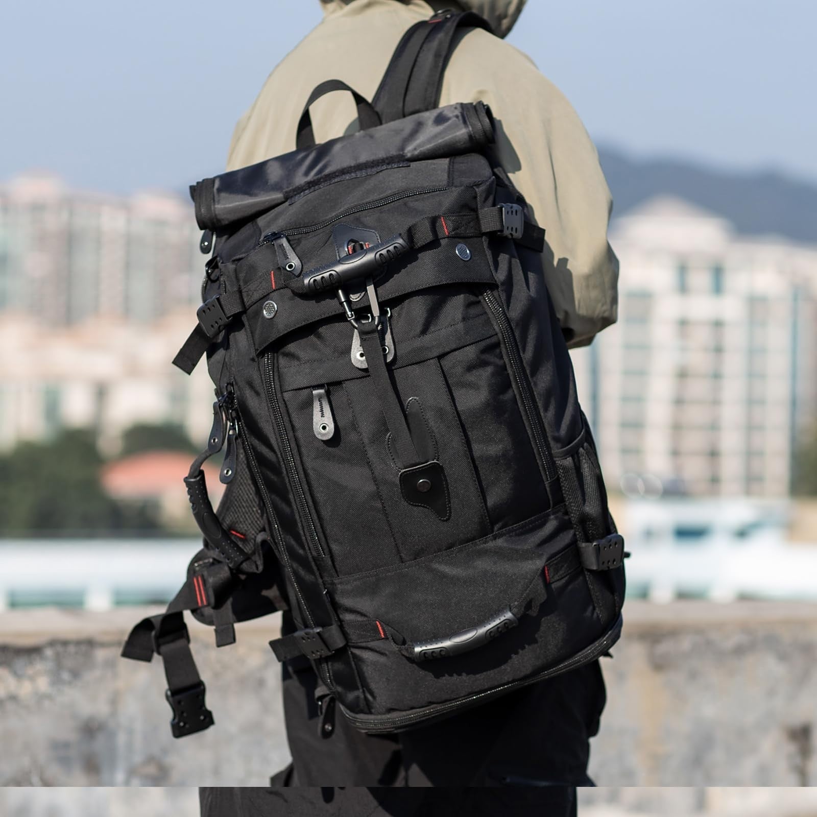 Large Capacity Travel Hiking Sports Backpack Duffle Bag 45L Convertible Laptop B2