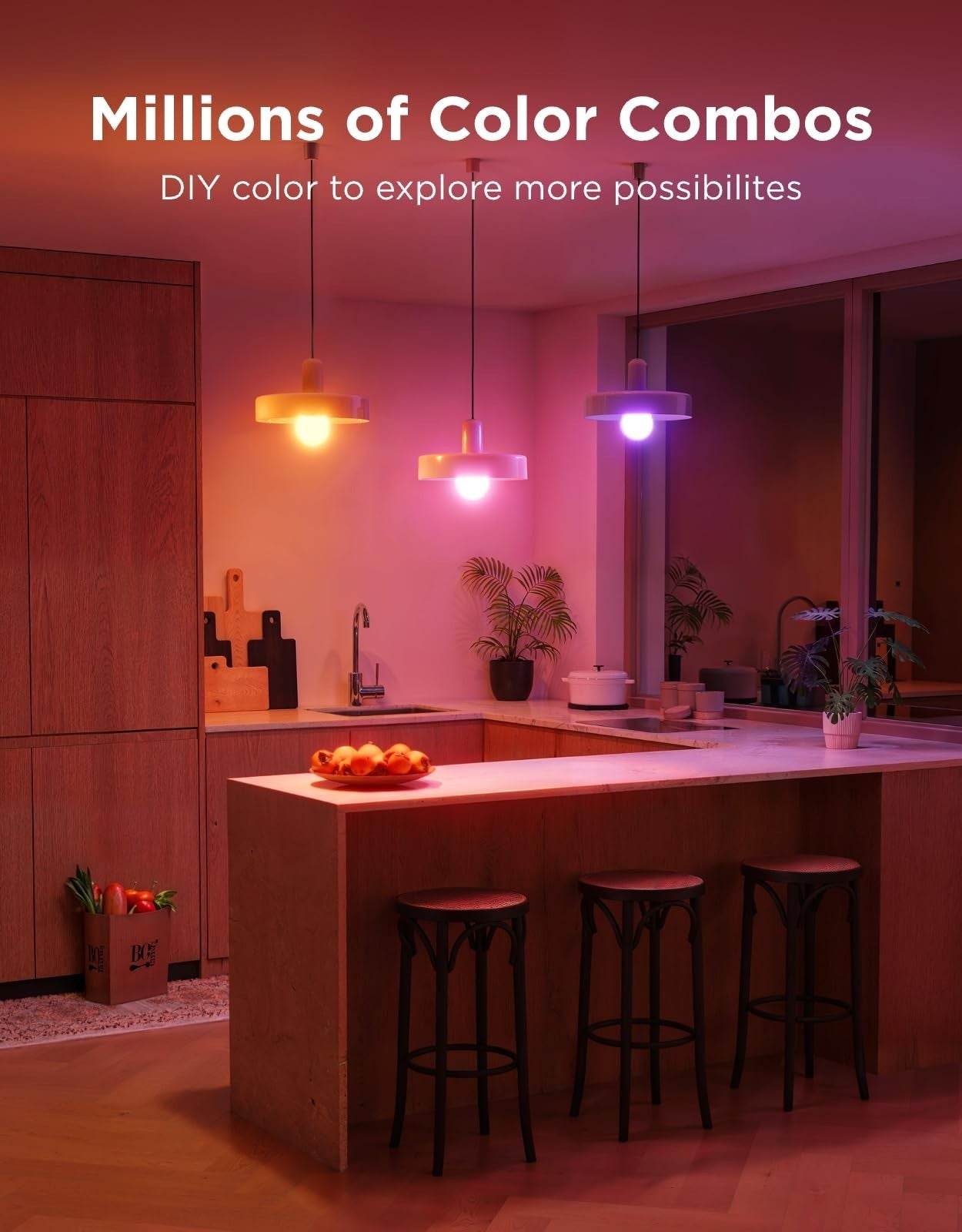 Color Changing Smart LED Light Bulbs, 800 LM, E26 Base, WiFi & Bluetooth, 16 Mil2