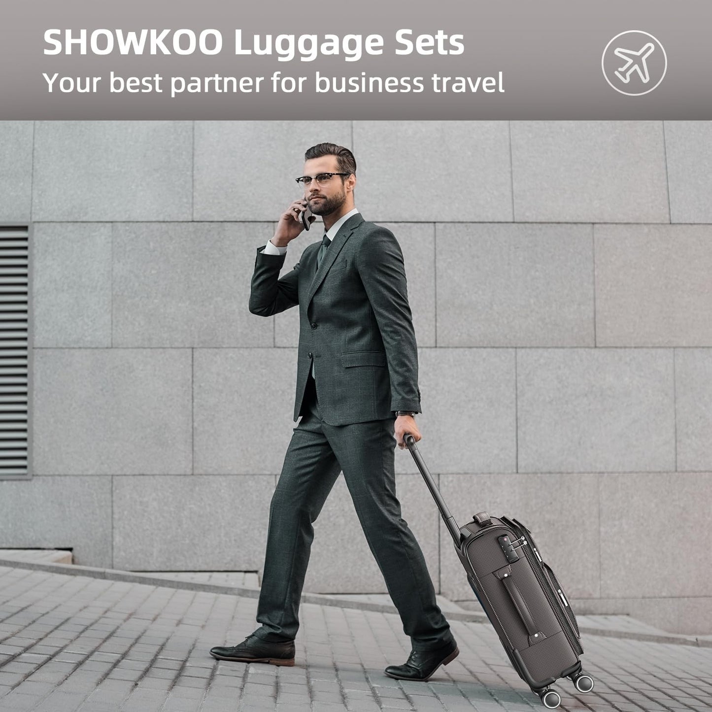 3-Piece Softside Luggage Set - Expandable, Lightweight, 360° Spinner Wheels, TSA2
