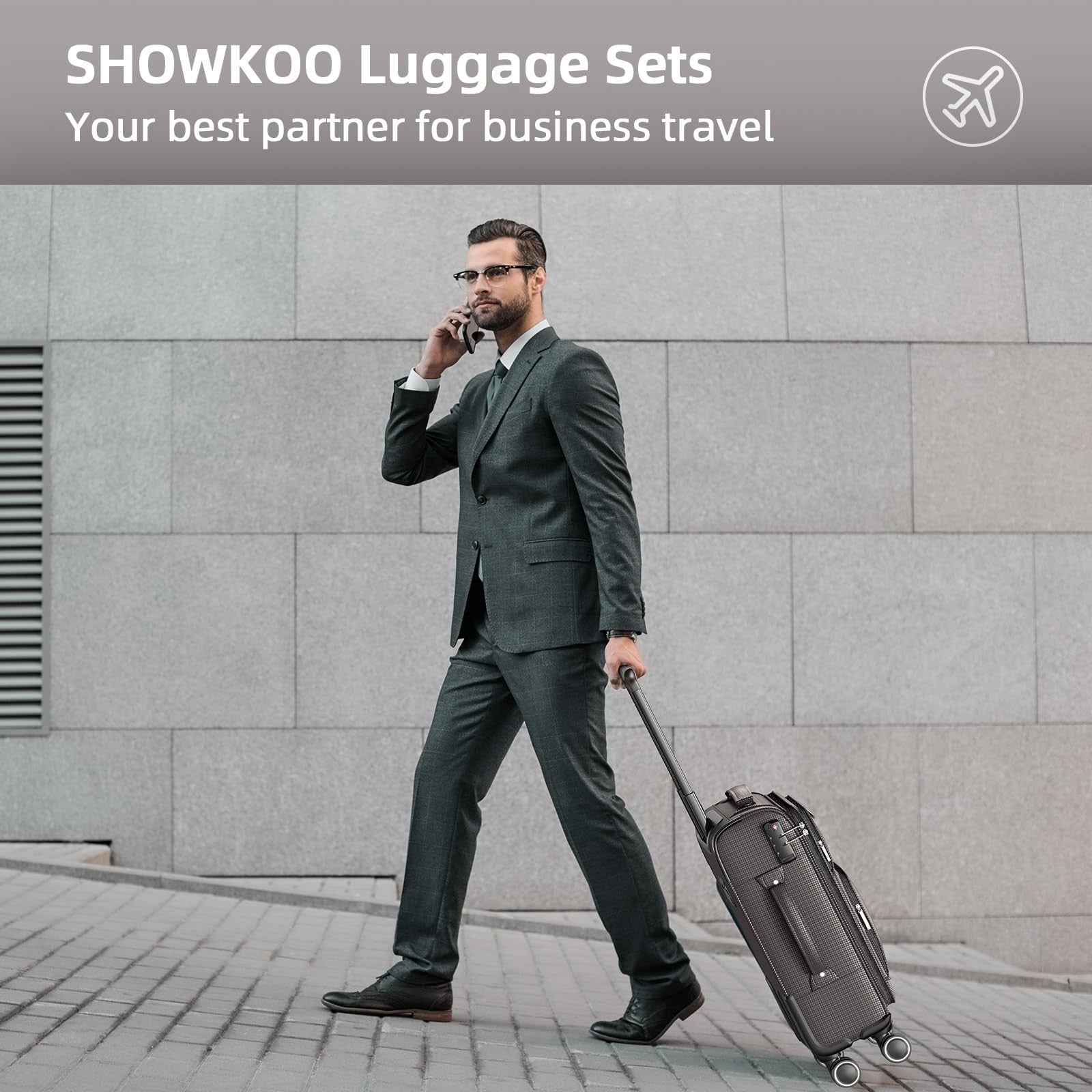 3-Piece Softside Luggage Set - Expandable, Lightweight, 360° Spinner Wheels, TSA2