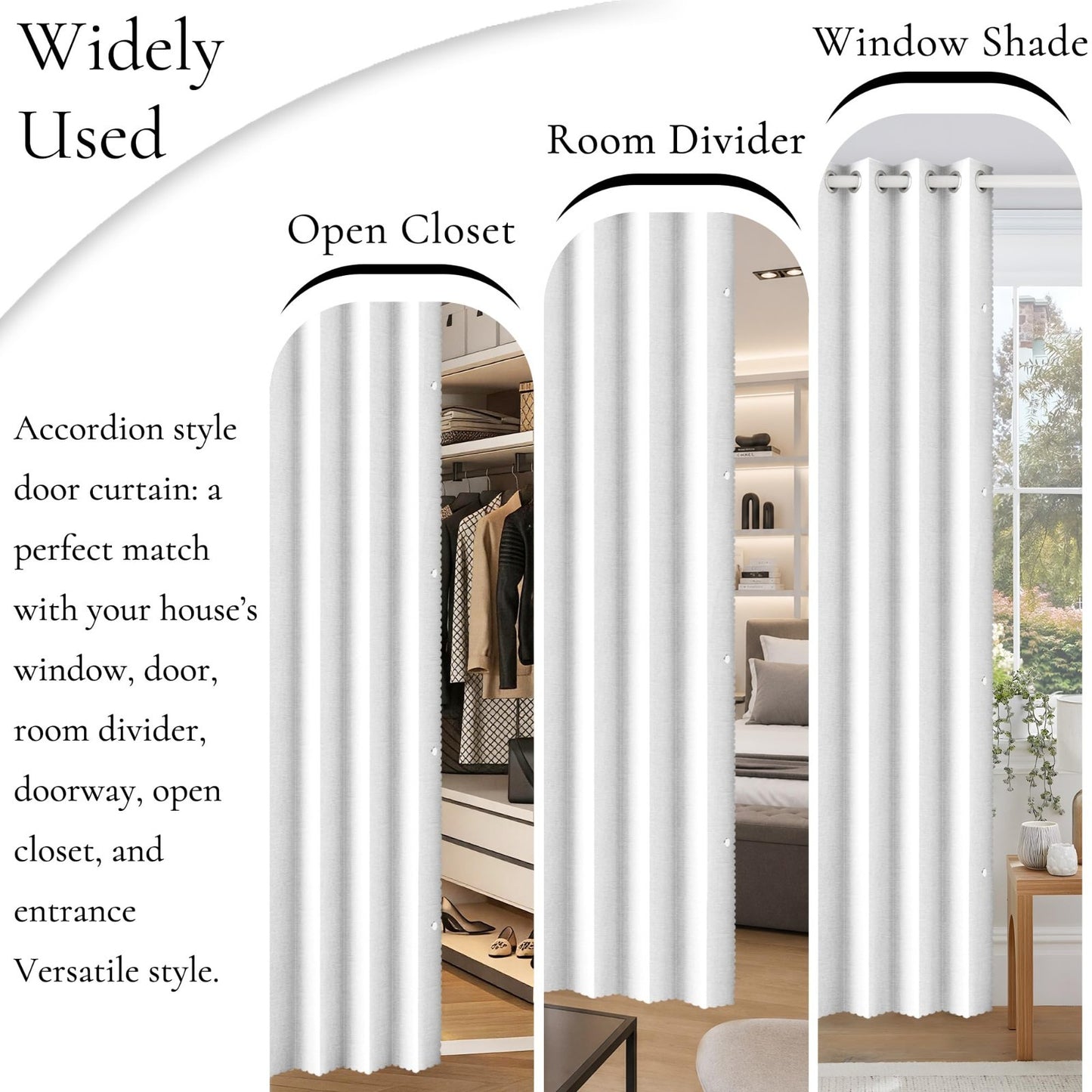 Vertical Pleated Shades for Sliding Glass Doors   Room Divider, Closet Curtain,9