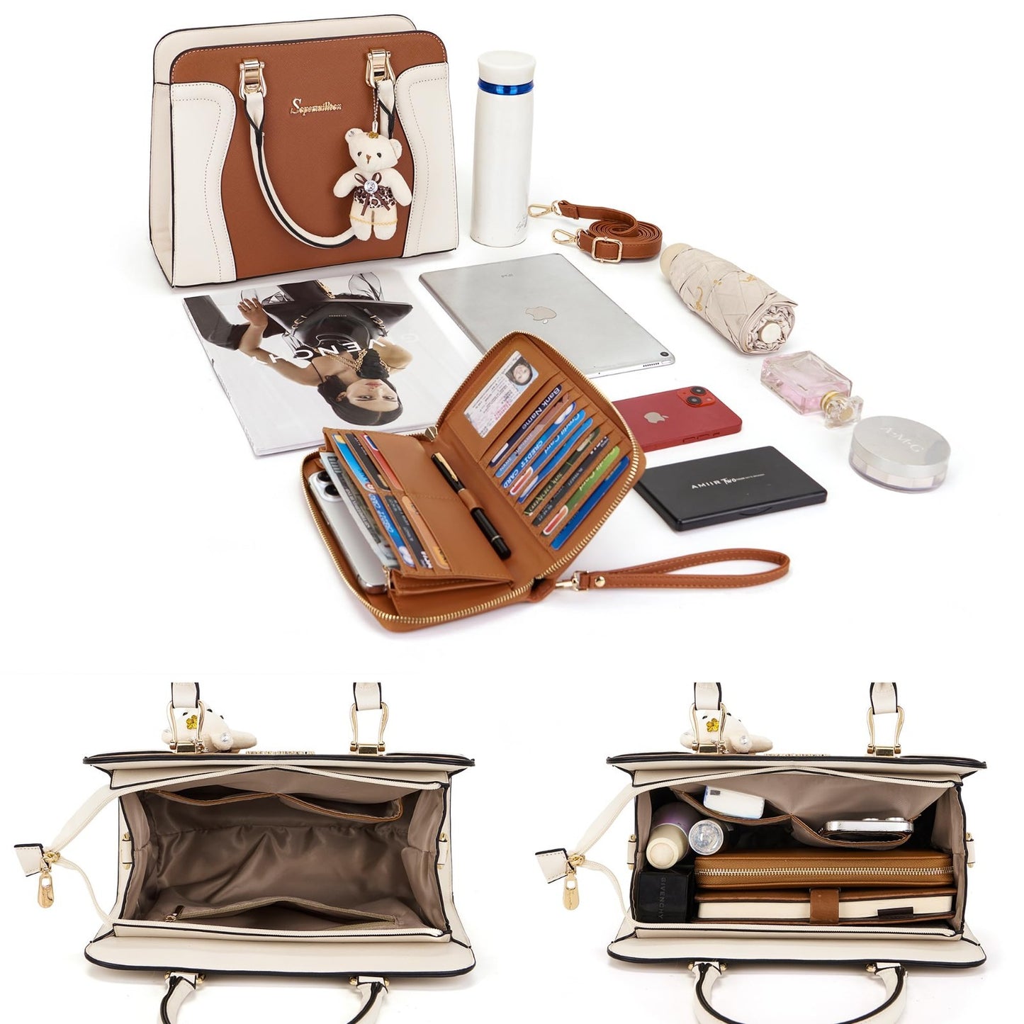 Stylish 3-Piece Women's Handbag Set - Shoulder Bag, Satchel & Wallet - Fashion P4