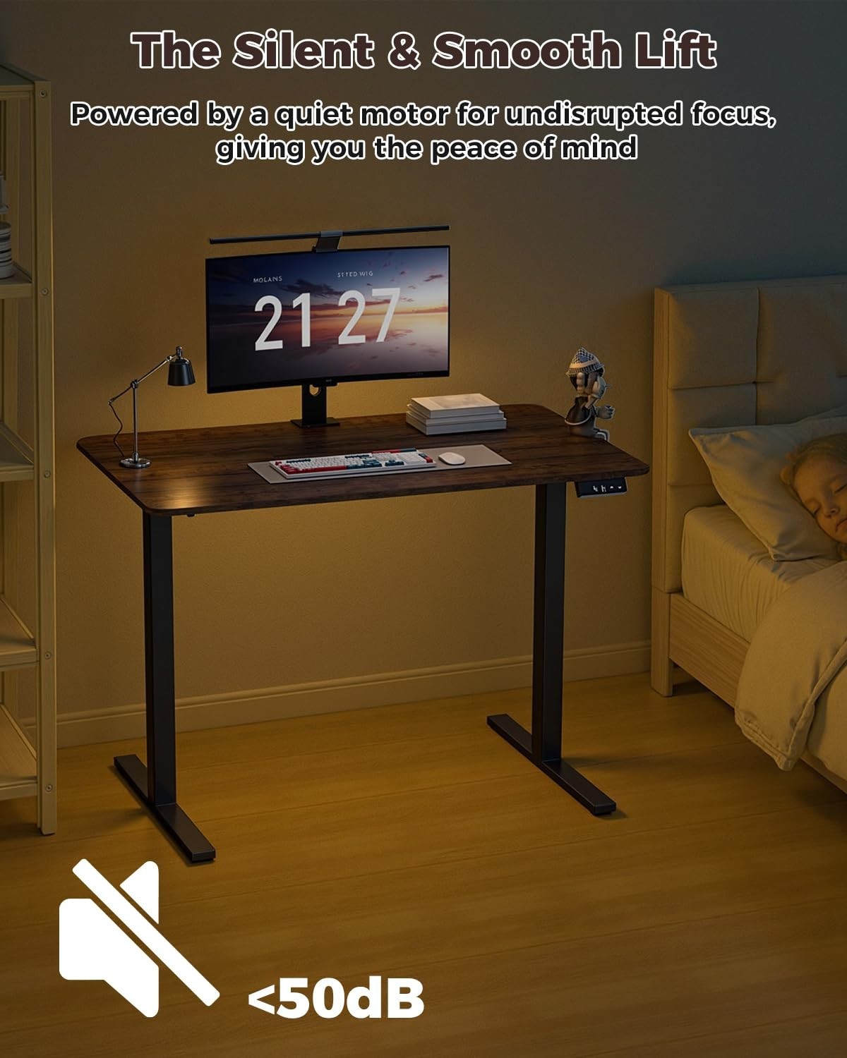 Height Adjustable Electric Standing Desk 48"x24", Ergonomic Sit Stand Desk, Memo7