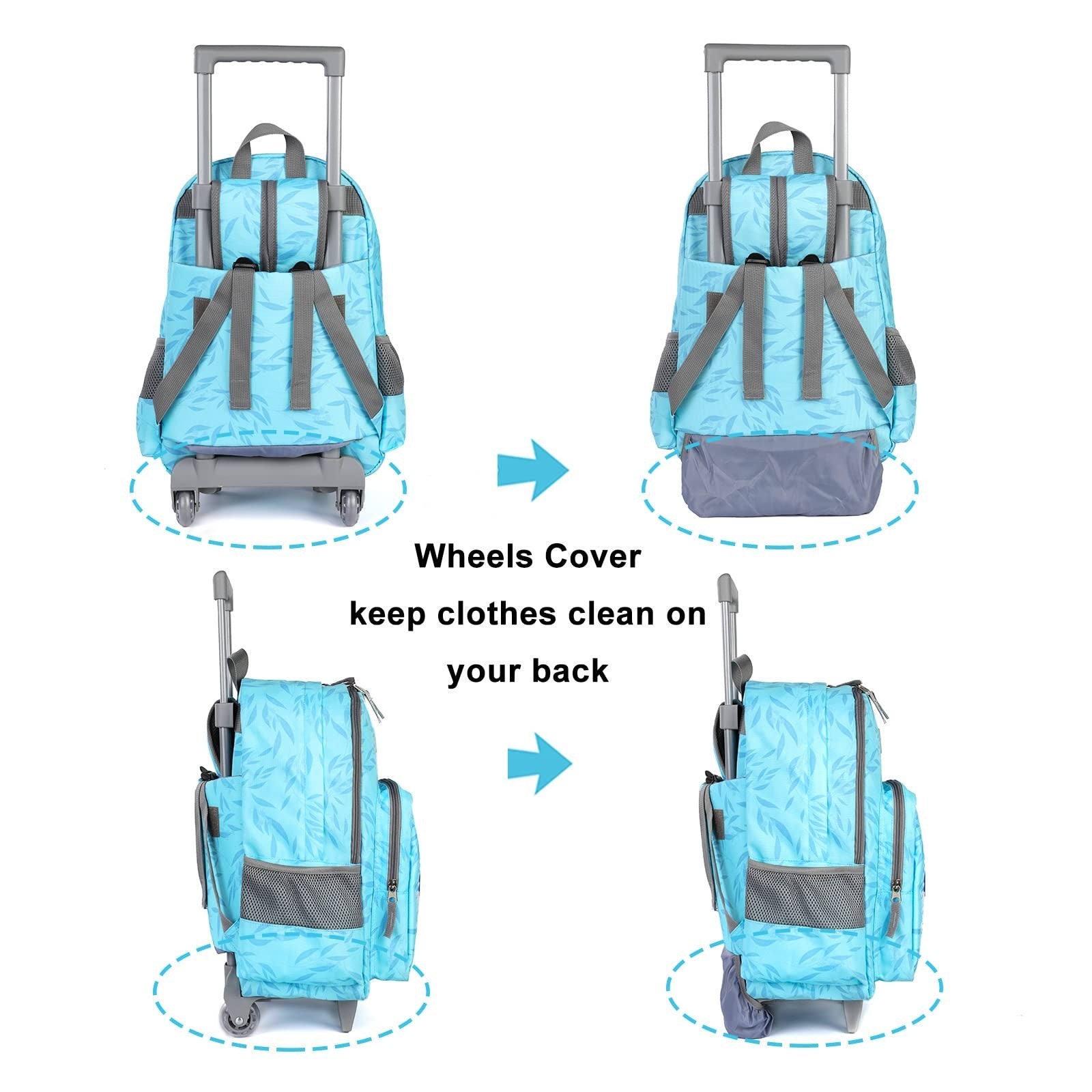 Wheeled Kids Backpack 18" with Lunch Bag, Double Handle, Koala Design for Boys &5