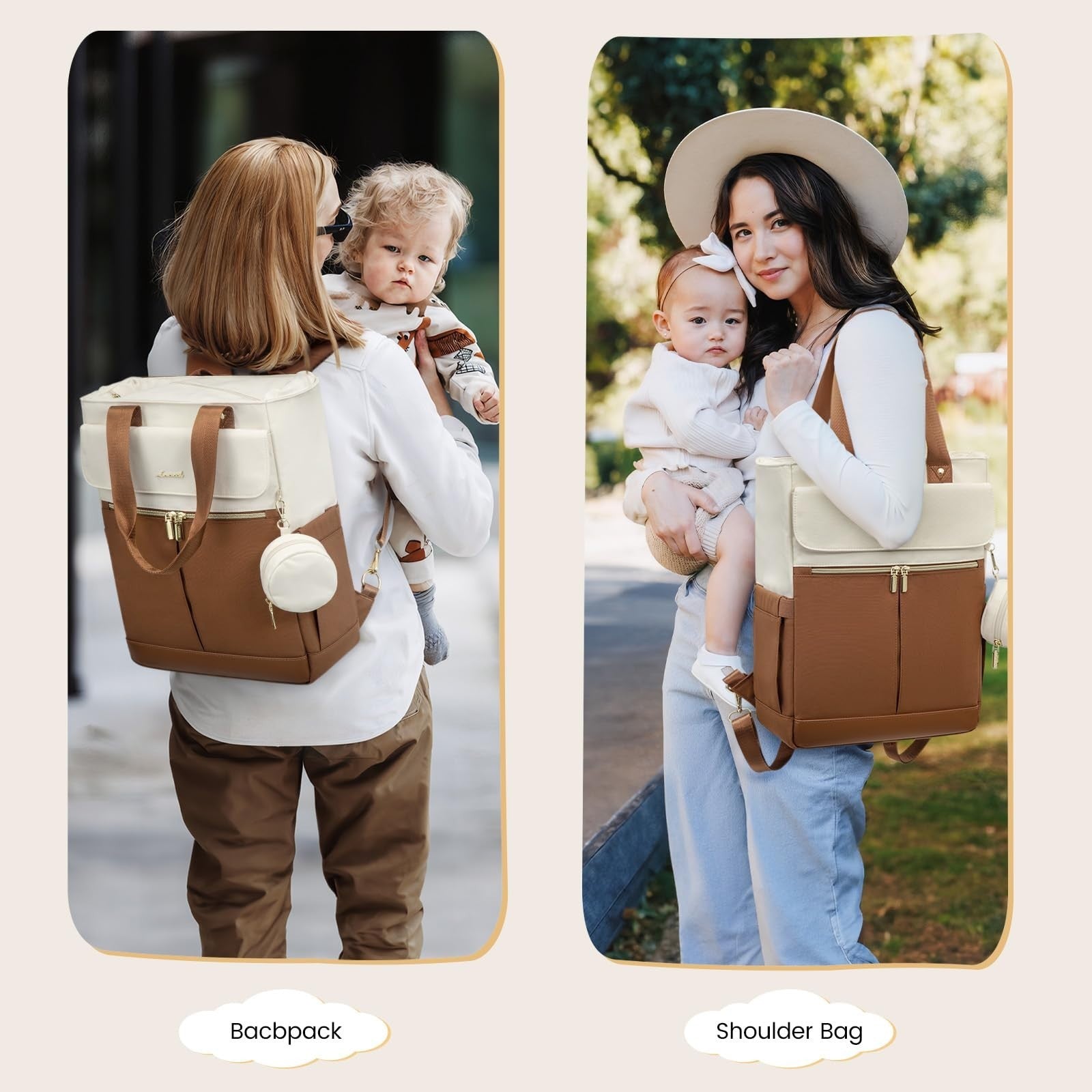 Diaper Bag Backpack Tote with Insulated Pockets & Changing Pad   Stylish & Funct1