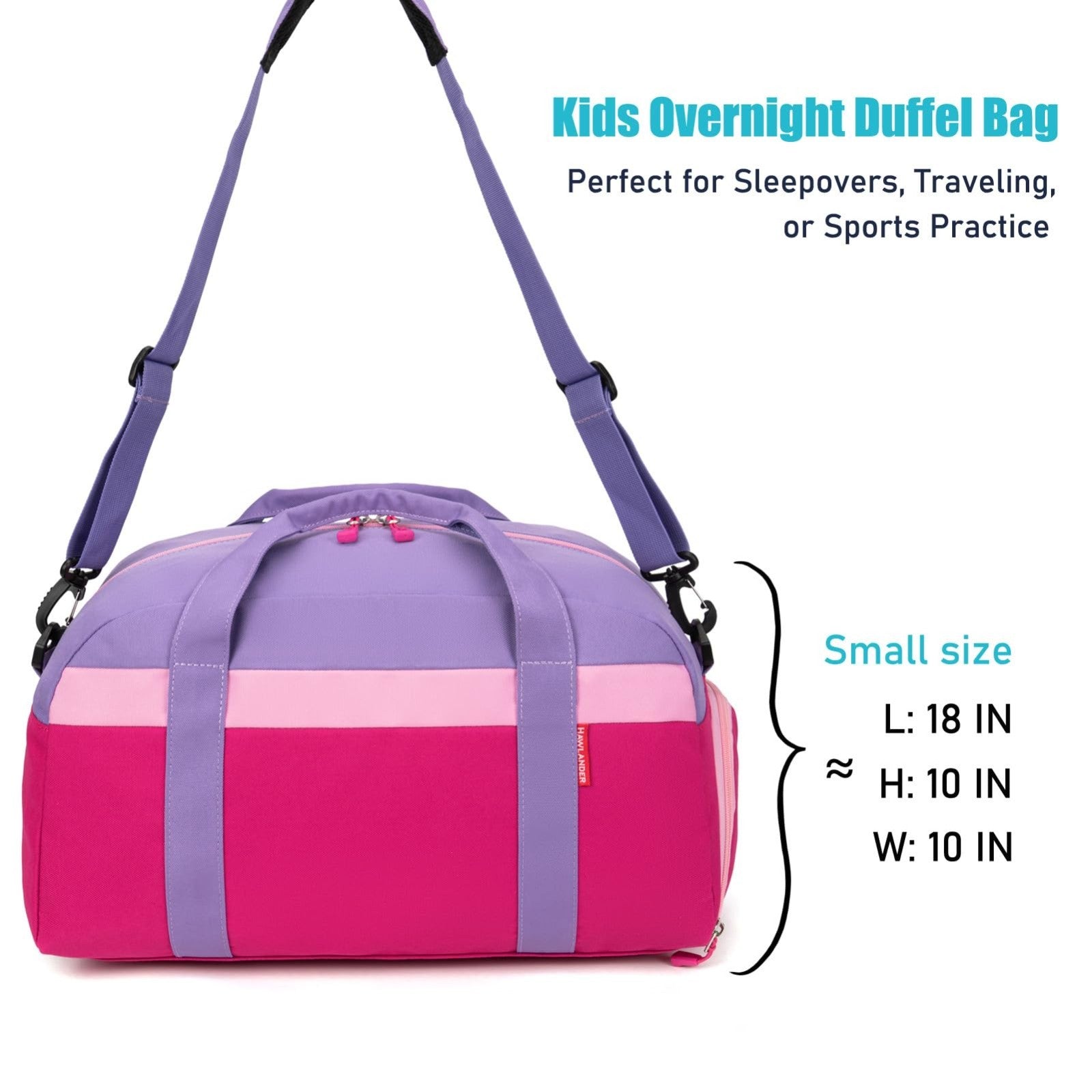 Kids Duffle Bag 18" - Rose Purple, Perfect for Weekender, Sports, Overnight Trav5