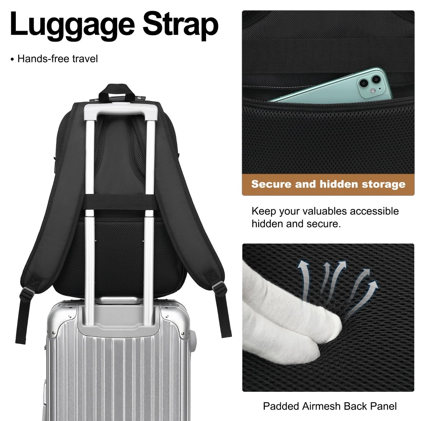 17.3" Laptop Backpack, Waterproof Travel Bag with USB Port, Anti Theft Work Book3