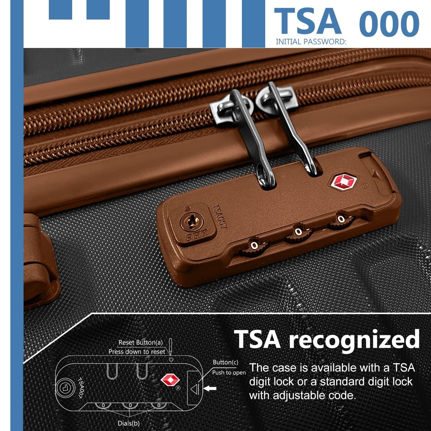 Expandable 6-Piece Luggage Set with Wheels, TSA-Approved Lock, Lightweight Hards4