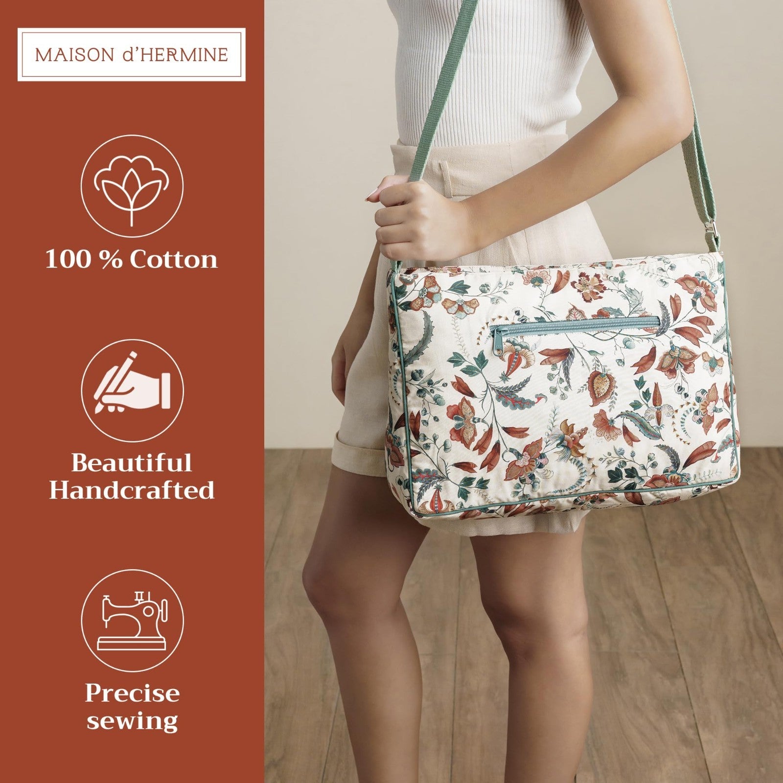 Stylish Women's Cotton Shoulder Handbag   Versatile Tote Bag for Everyday Use2