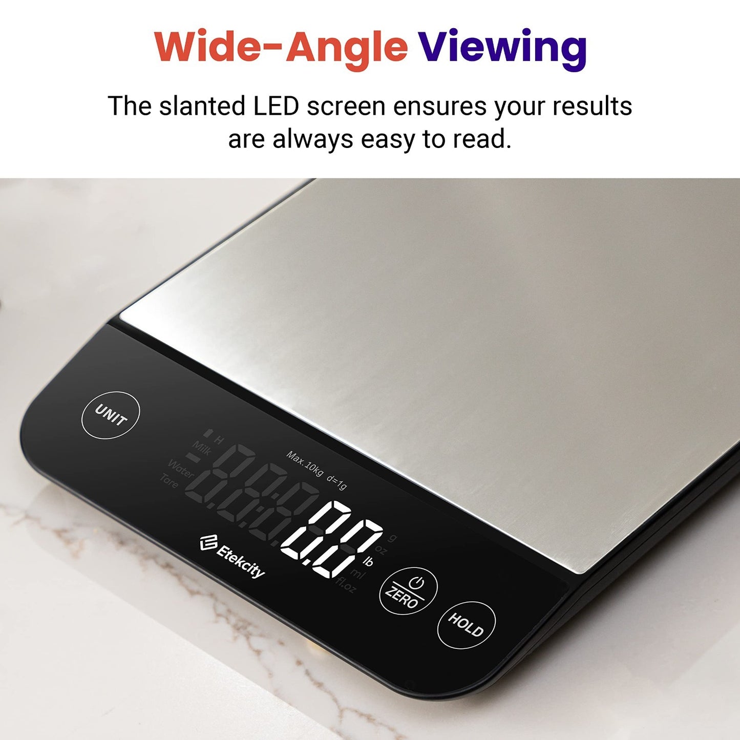 22lb Digital Kitchen Scale   USB Rechargeable, Waterproof, 1g Precision, Tare, 57