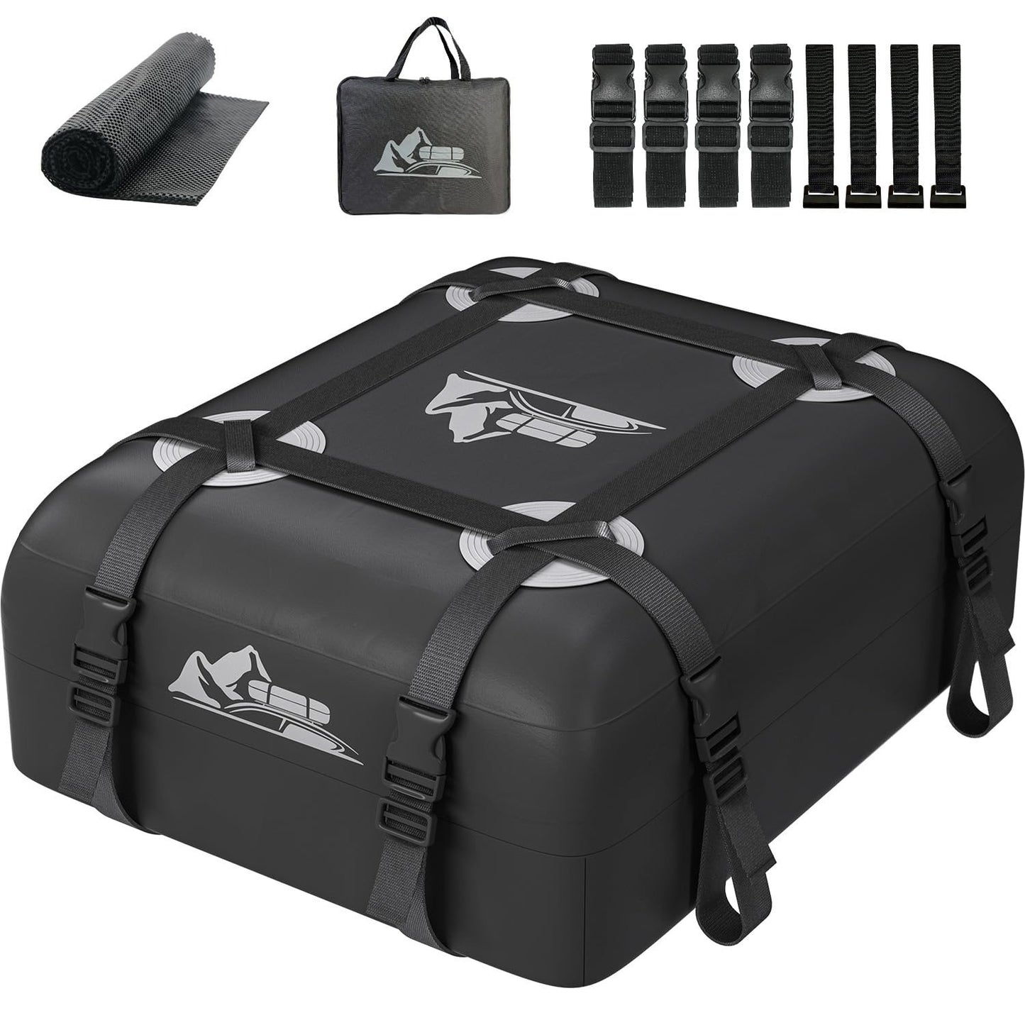 Rooftop Cargo Carrier Bag 15-20 Cu Ft Waterproof Roof Storage Bag Gray1