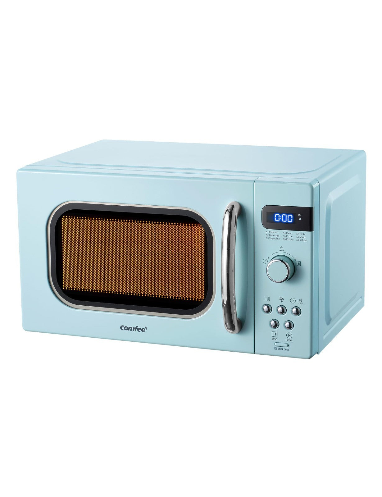 Retro Microwave Oven 0.7 Cu.Ft 700W Green   9 Preset Menus, Compact Kitchen Appl9