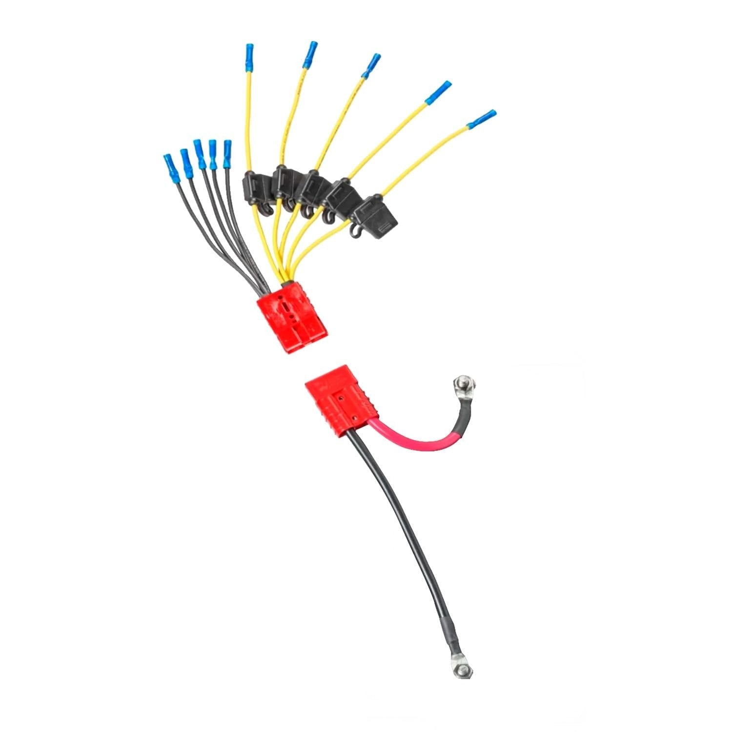12V Battery Connector Kit - 5-Lead Fused System for Marine Electronics, GPS, Pum1