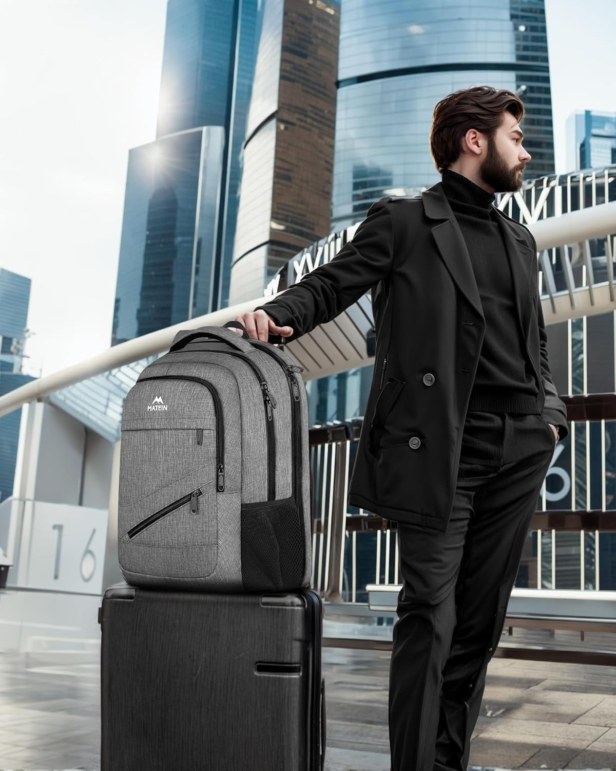 Extra Large 18" Laptop Backpack, 50L Business Travel Bag, Water Resistant, Organ9