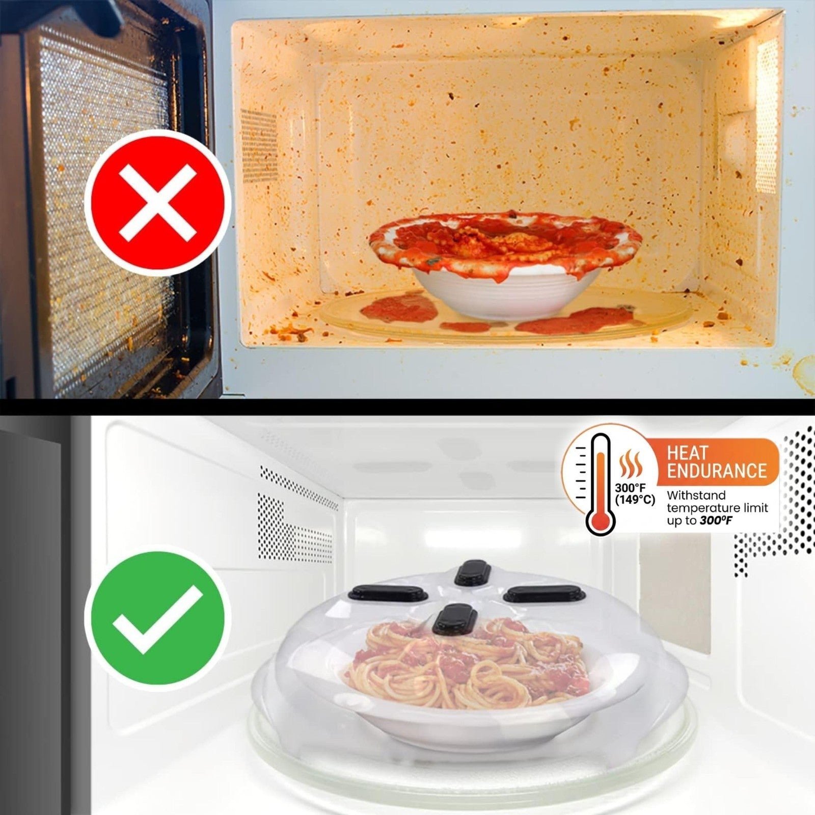 Magnetic Microwave Splatter Cover   12" BPA Free, Vented Lid, Anti Splash, Dishw4