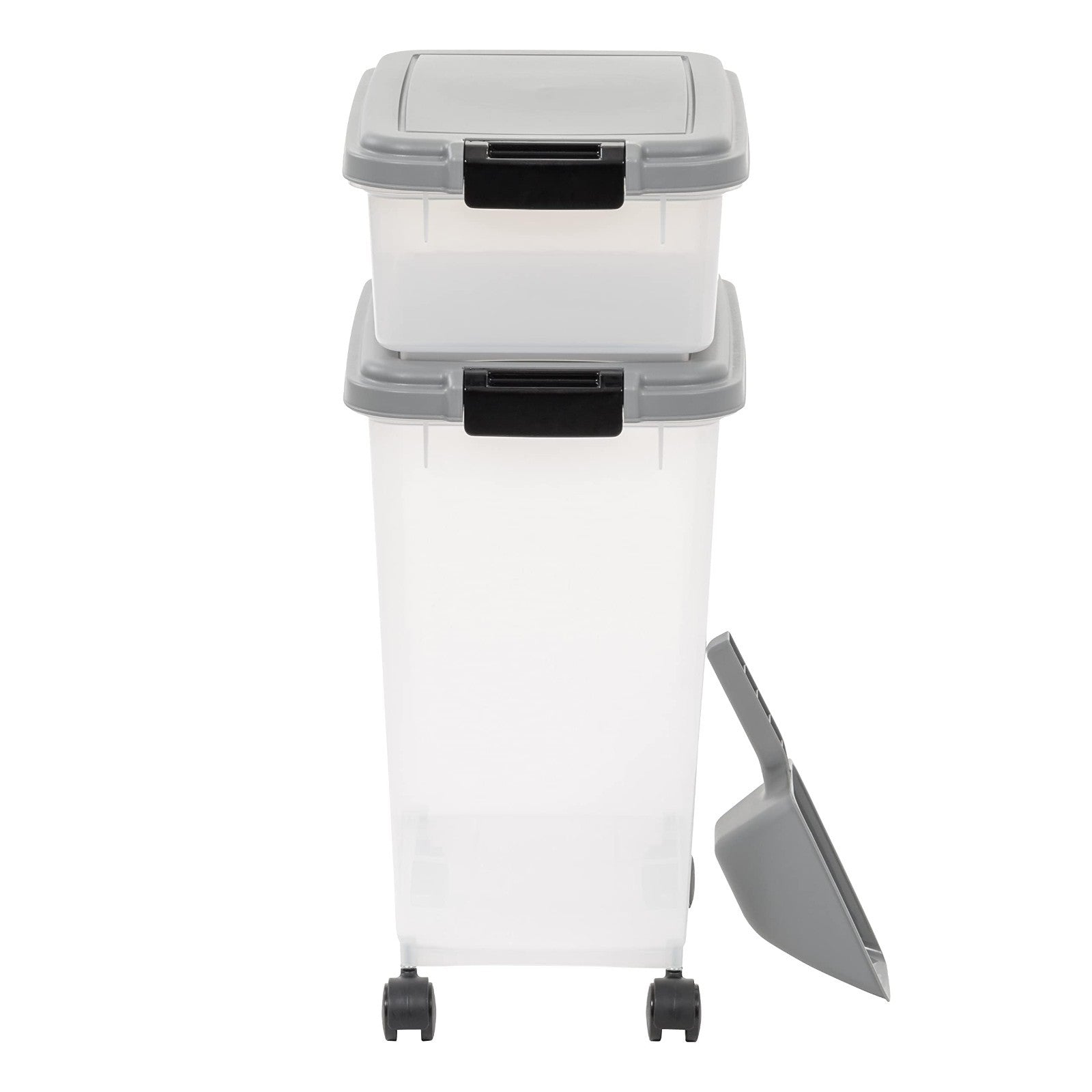 Airtight Pet Food Storage Containers Combo - 3-Piece Set, BPA Free, Wheels, 33QT4
