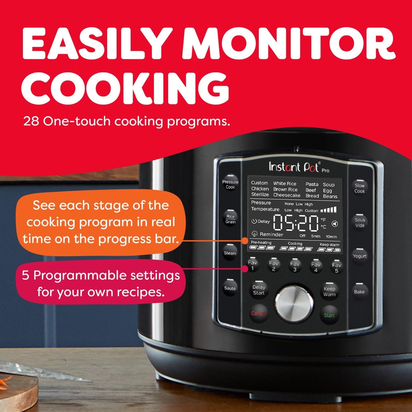 10-in-1 Electric Pressure Cooker, Slow Cooker, Rice Steamer, Sous Vide, 6 Quart,3