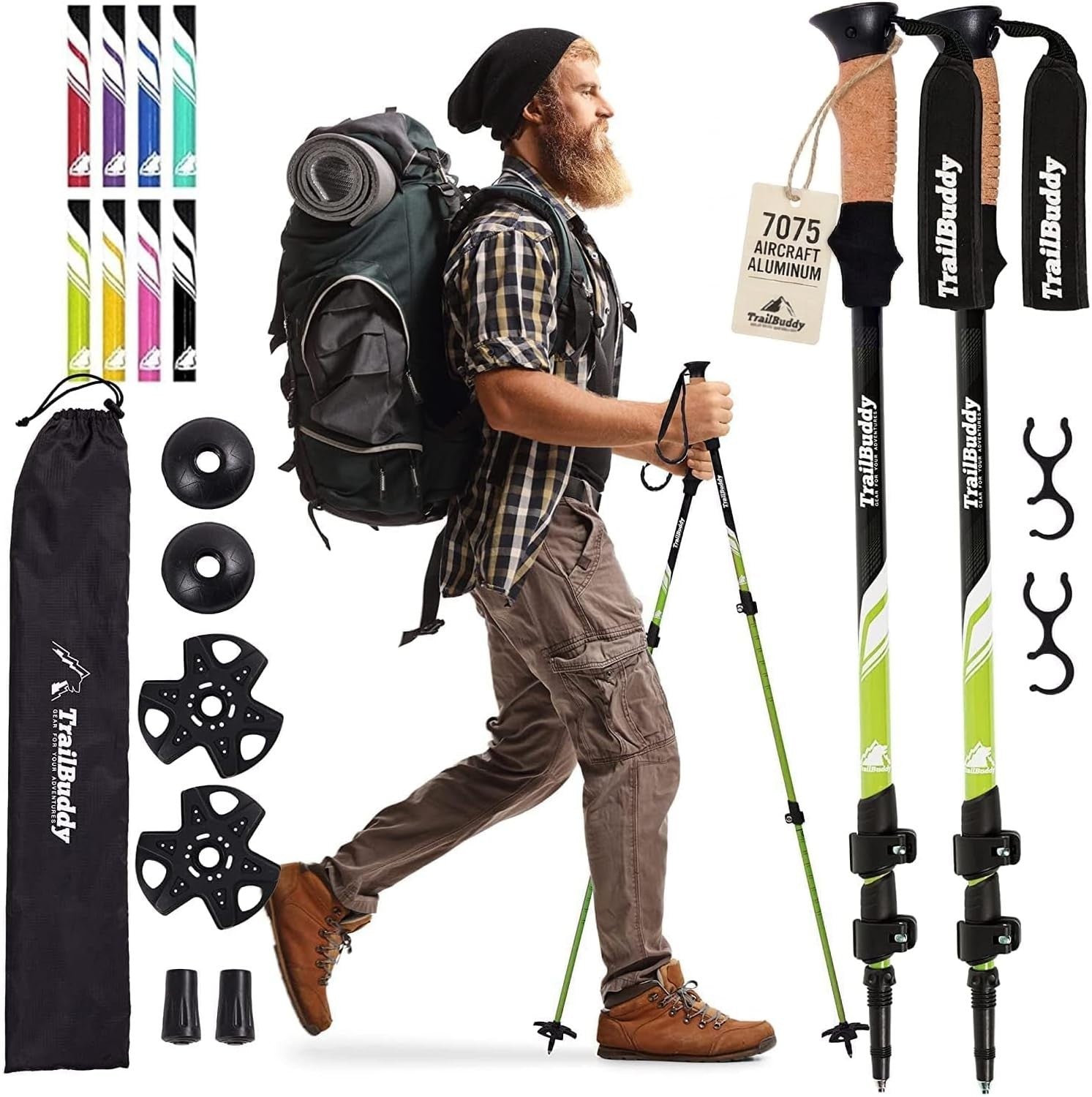 Lightweight Collapsible Trekking Poles - 7075 Aluminum Hiking Sticks for Travel1