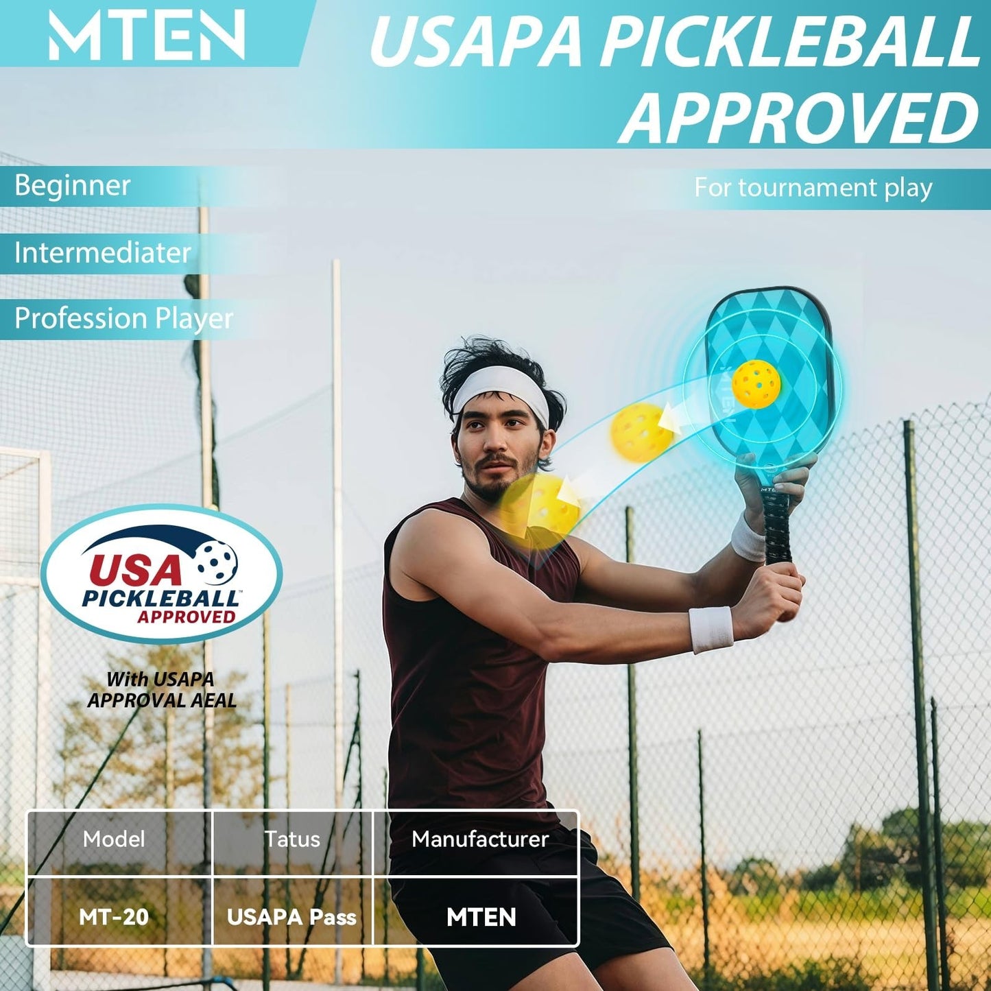 Pickleball Paddle Set of 2/4/1 - USAPA Approved, Lightweight Fiberglass Rackets2