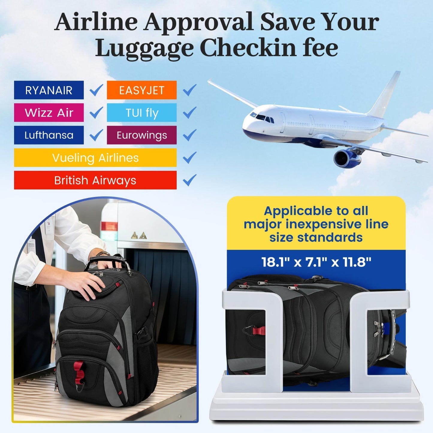 Large 55L Vacuum Seal Travel Backpack with Detachable Compression Bag, Waterproo8