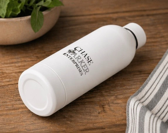 Chase Parker Enterprises 500 mL Stainless Steal Water Bottle   White1