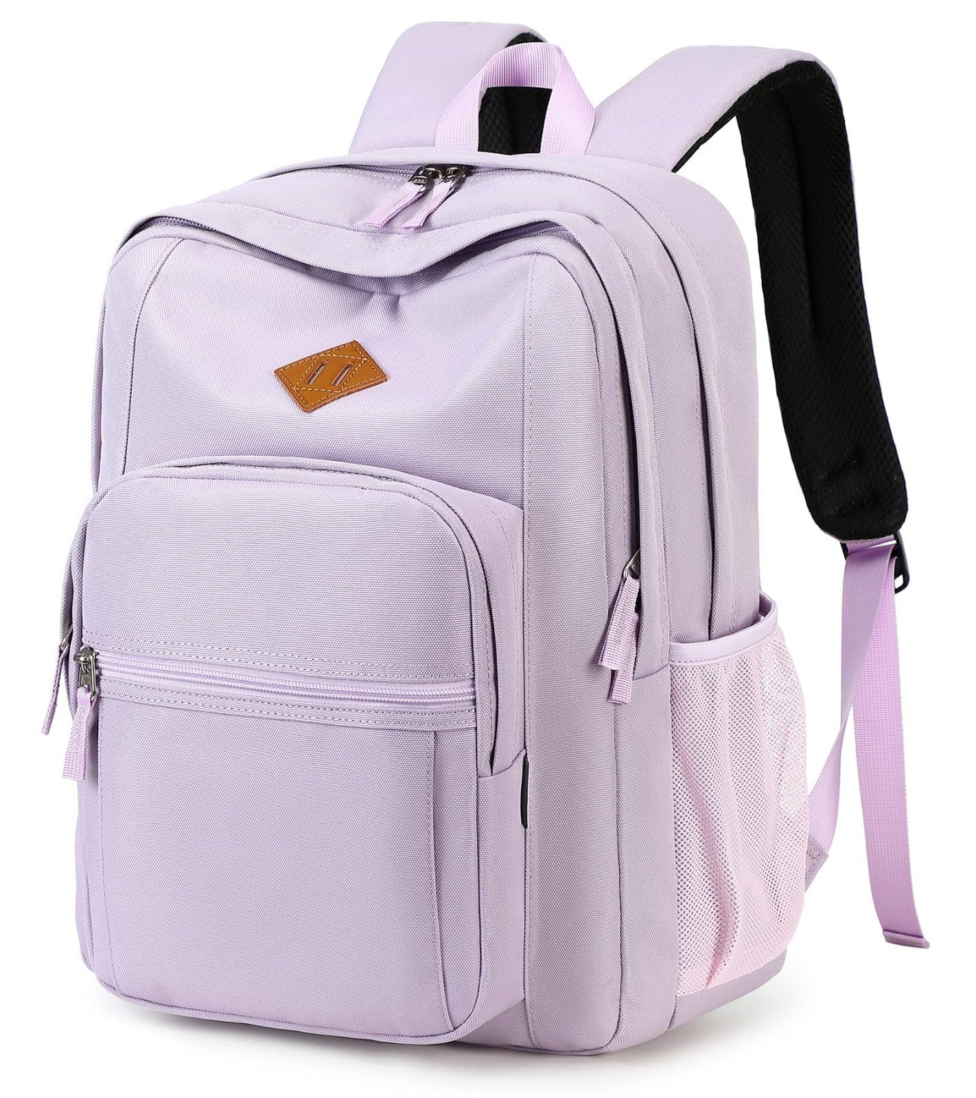 Solid Color Backpack for Girls & Women   Water Resistant School Bag, Lavender Pu1